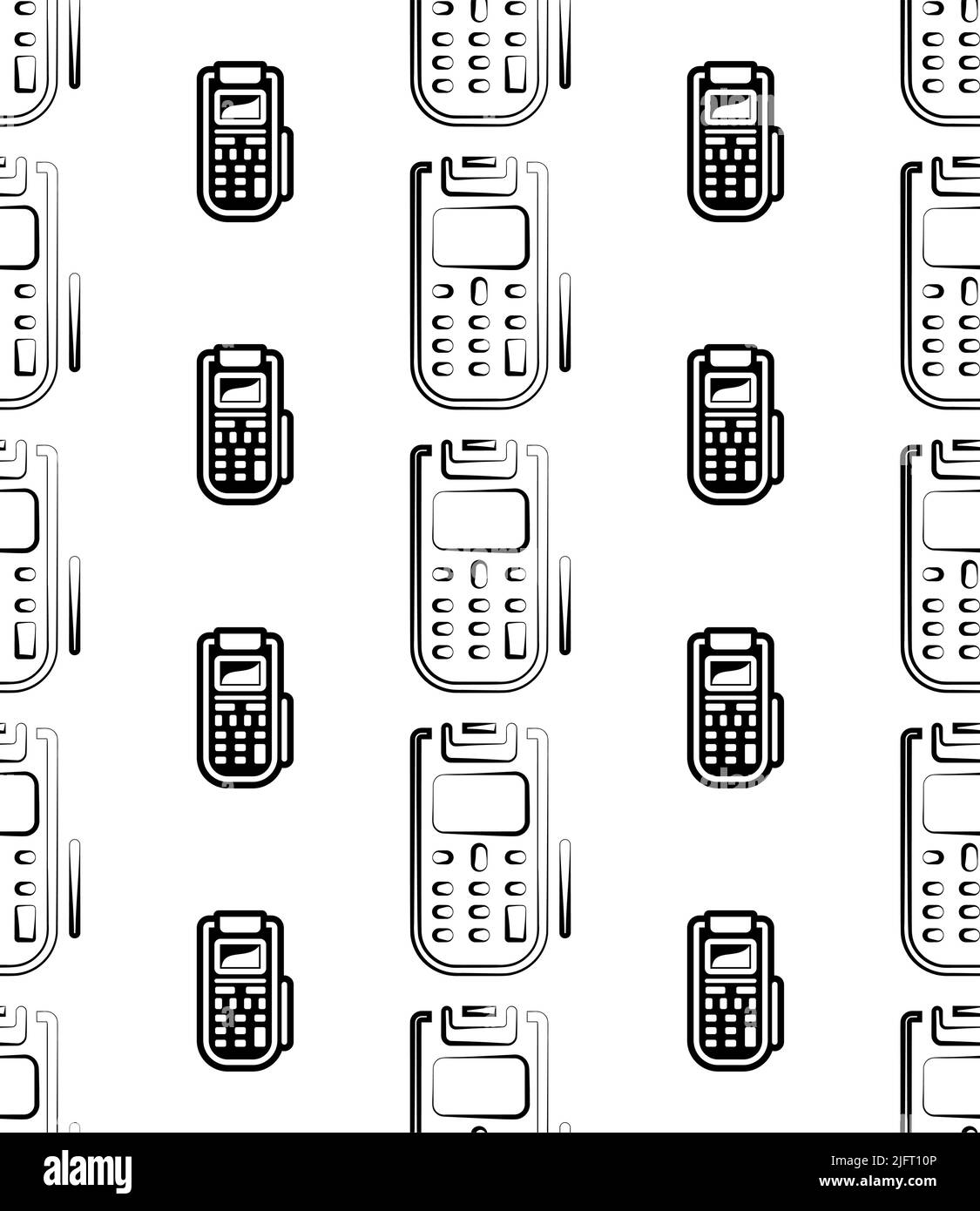 Pos Terminal Icon Seamless Pattern Vector Art Illustration Stock Vector