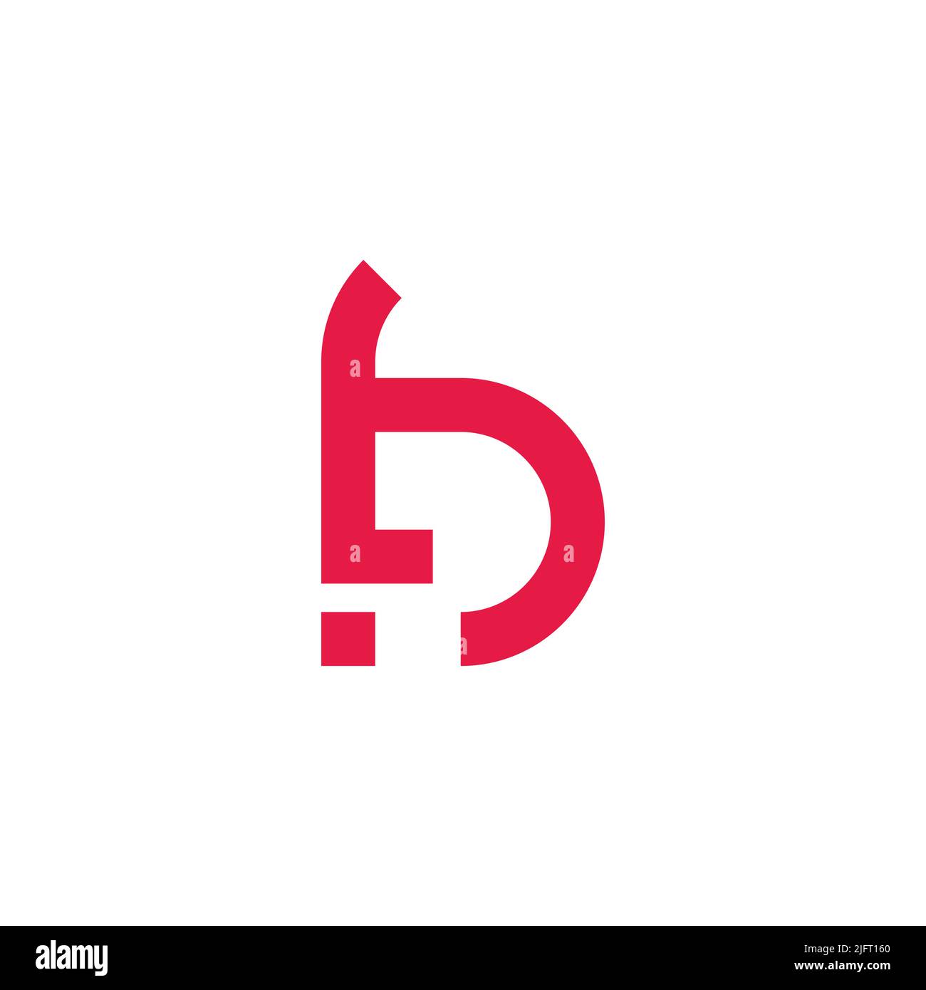 letter b simple exclamation red line logo vector Stock Vector