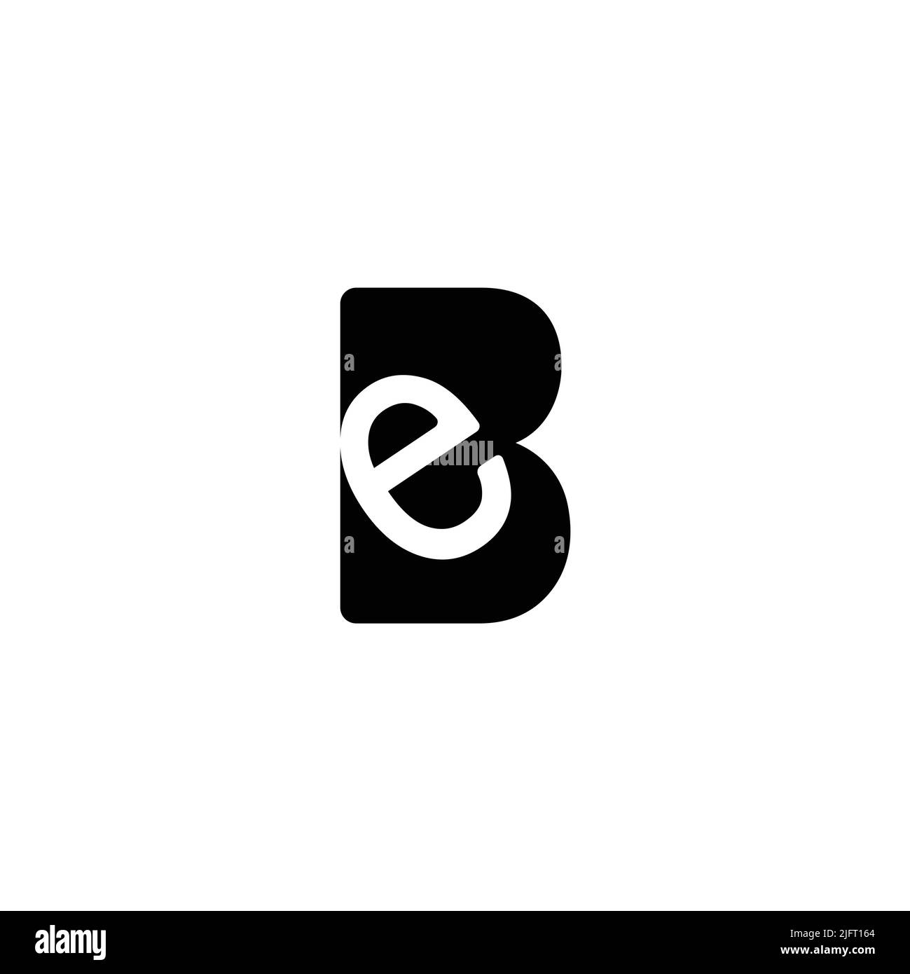 letter be simple negative space logo vector Stock Vector