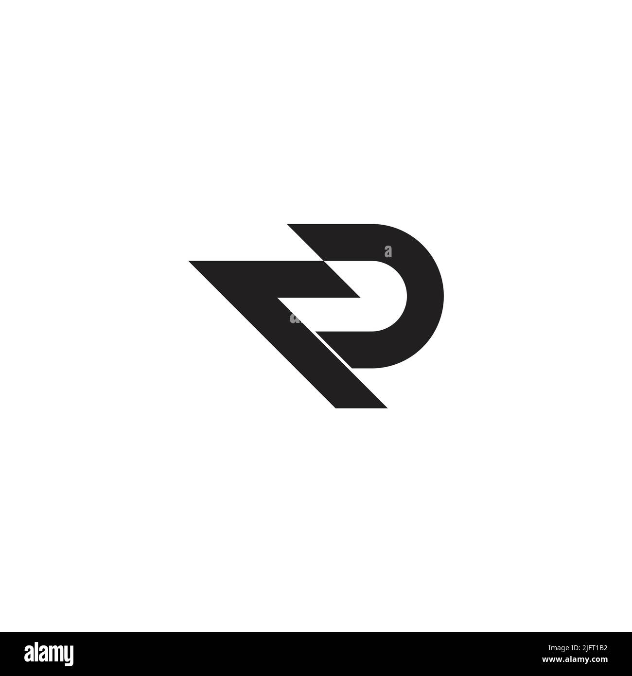 letter p d arrow simple geometric line logo vector Stock Vector