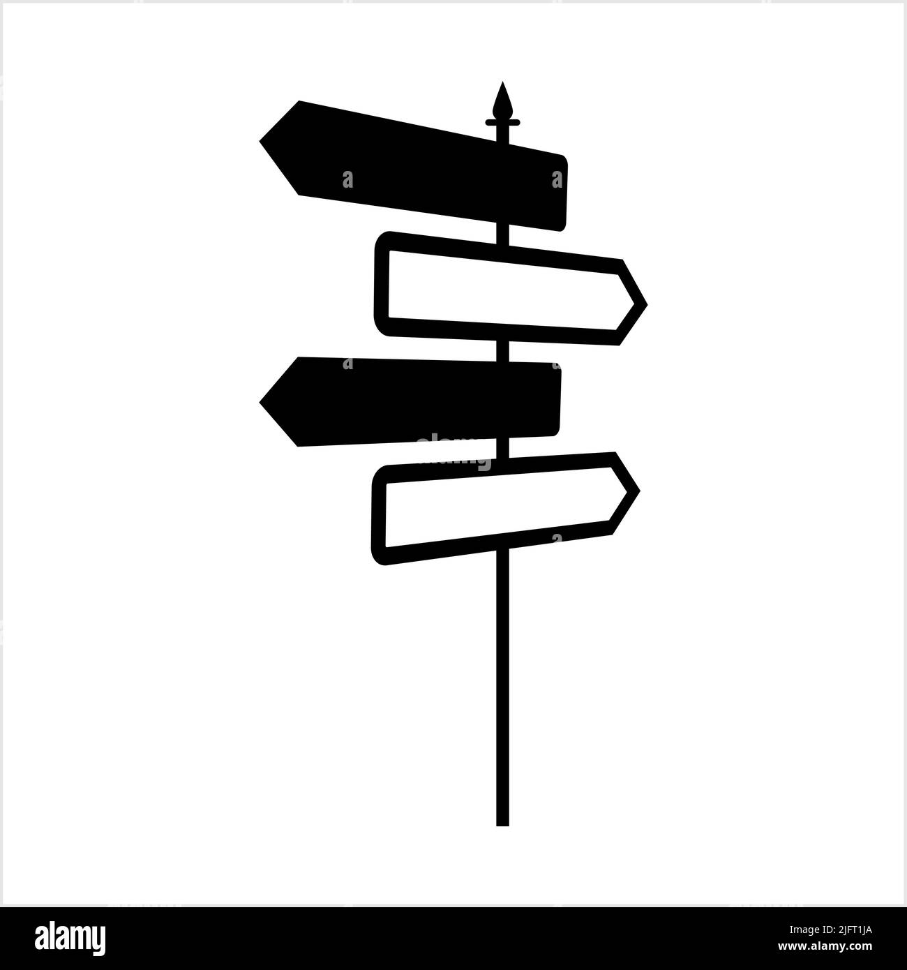 Signpost Icon, Sign Post Icon Vector Art Illustration Stock Vector