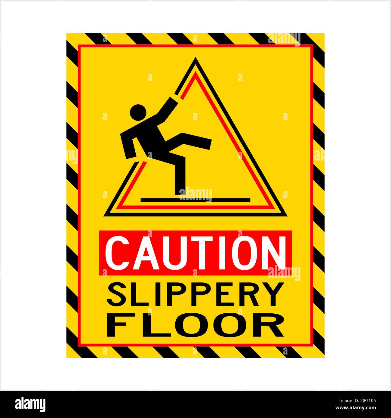 Slippery Floor Caution Sign / Icon Vector Art Illustration Stock Vector ...