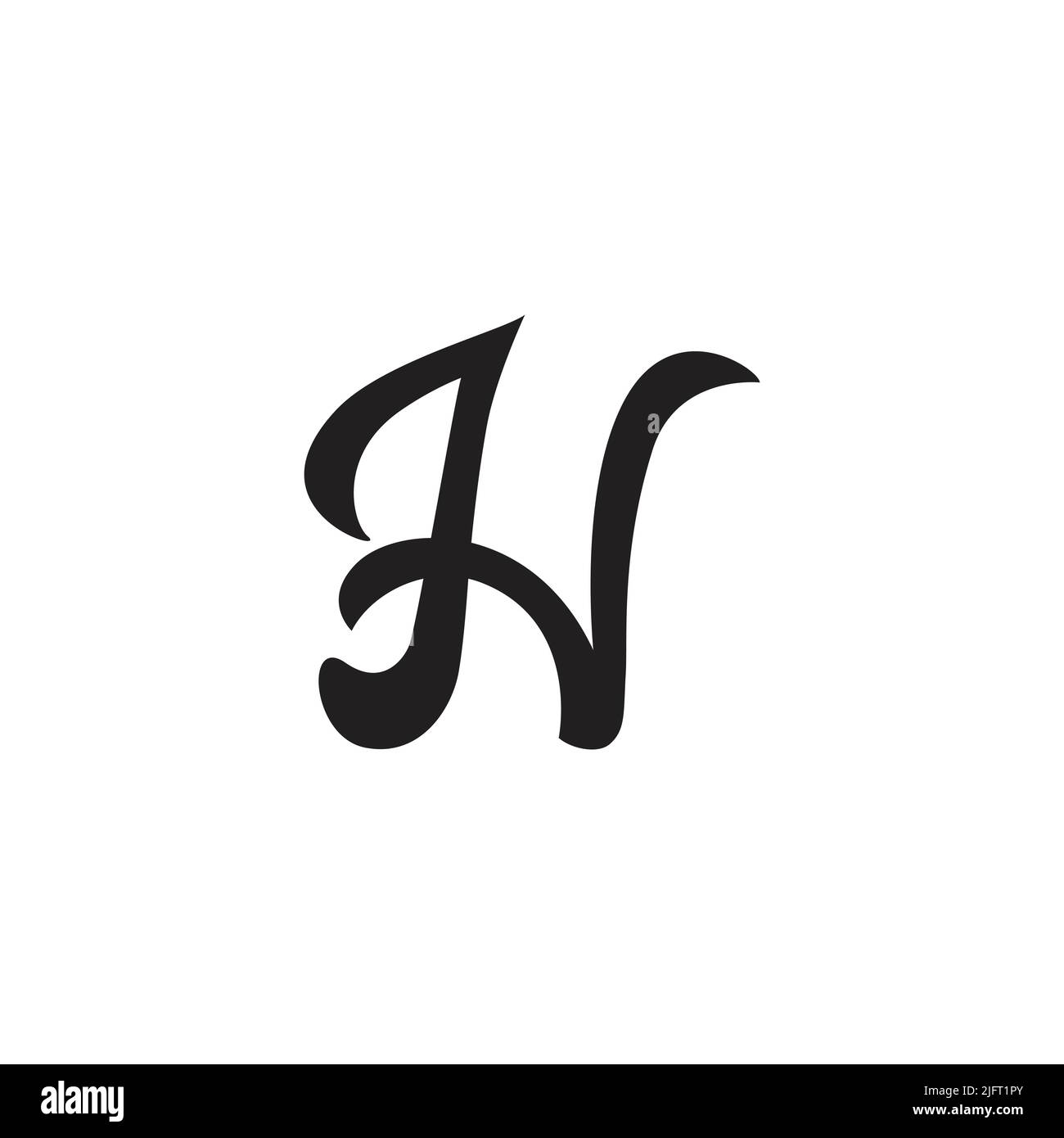letter jn simple curves line abstract logo vector Stock Vector