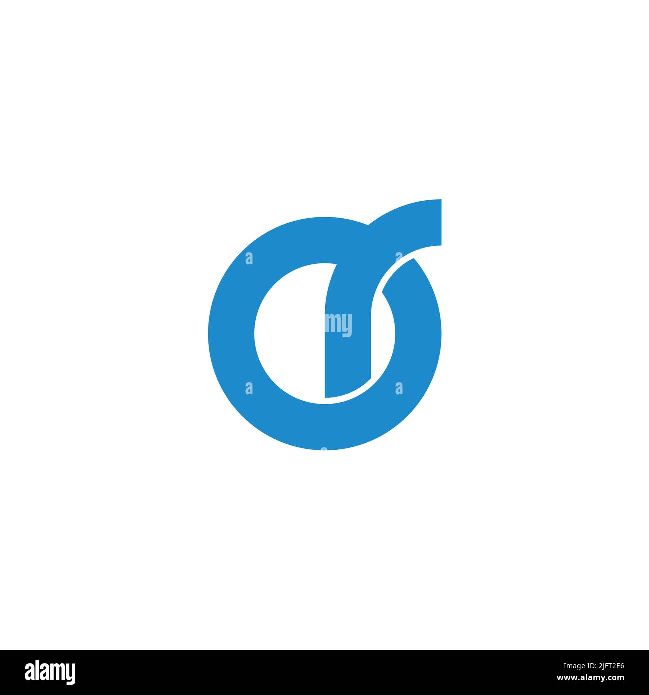 letter ro blue circle geometric logo vector Stock Vector