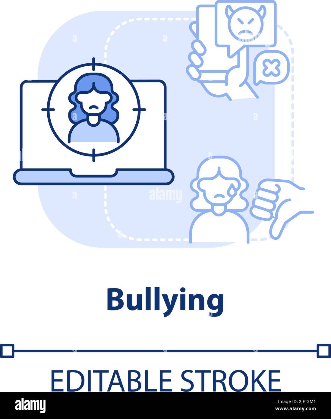 Bullying light blue concept icon Stock Vector Image & Art - Alamy