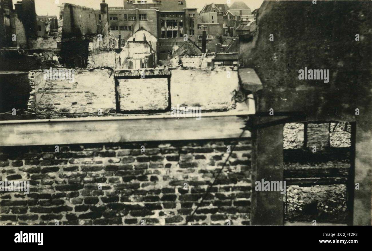 Piersonstraat Riots Image of the destruction of the bombing of 22 February with the rear of ...