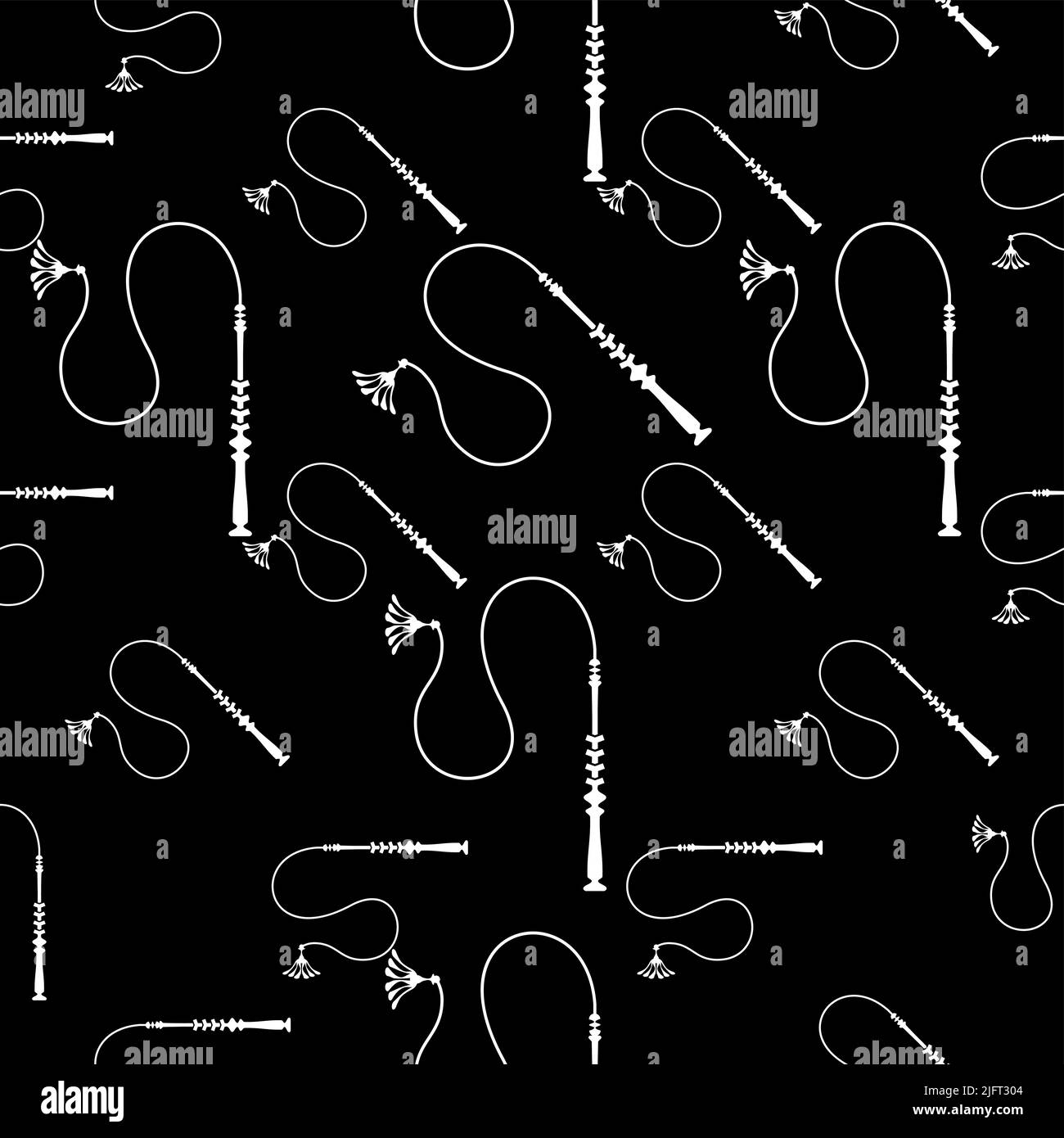 Whip Icon Seamless Pattern, Riding Whip Icon Vector Art Illustration Stock Vector