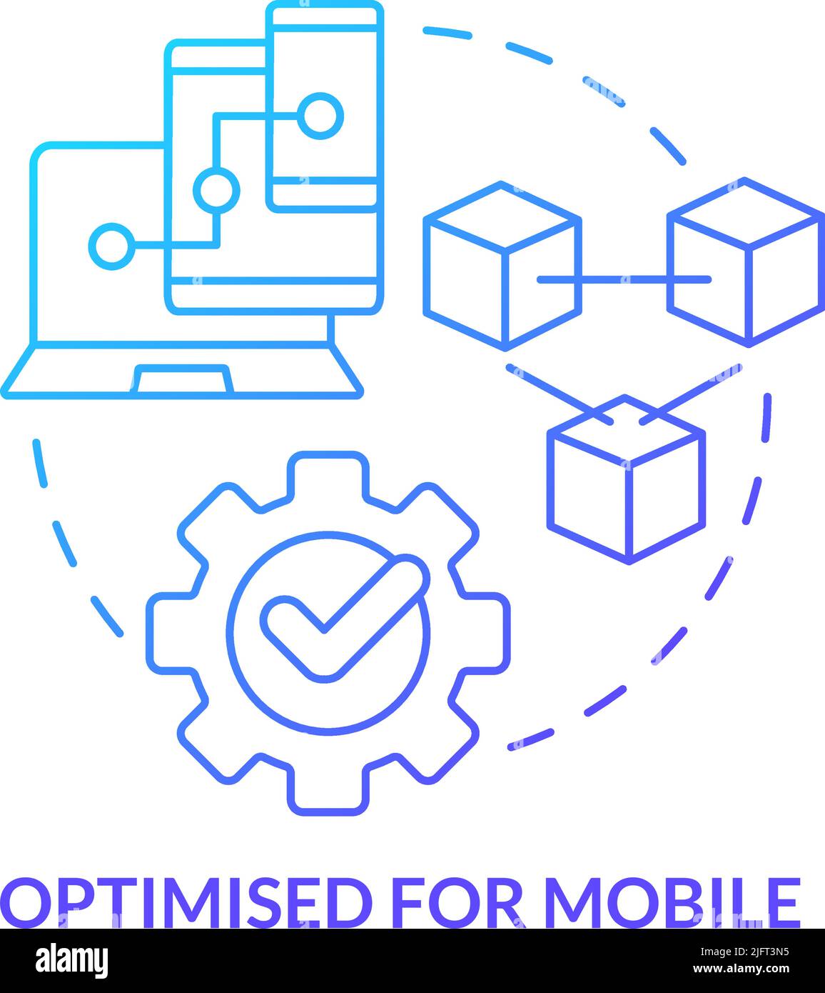 Optimized for mobile blue gradient concept icon Stock Vector Image ...