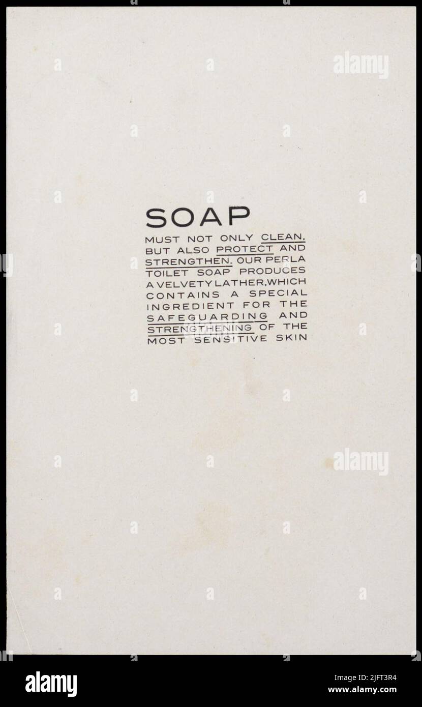 Soapmust nog only clean. but also protect and strengthen. Our Perla