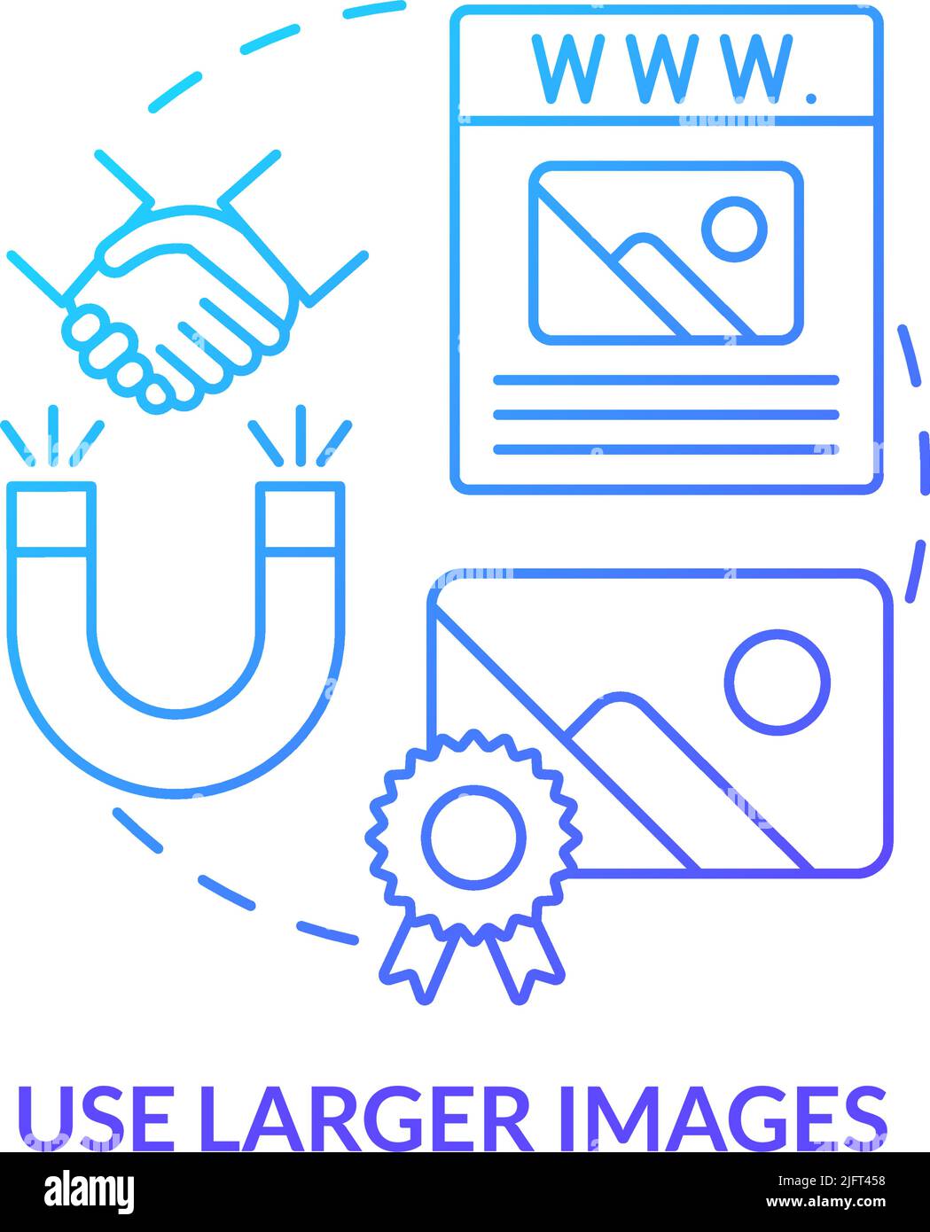 Use larger images blue gradient concept icon Stock Vector