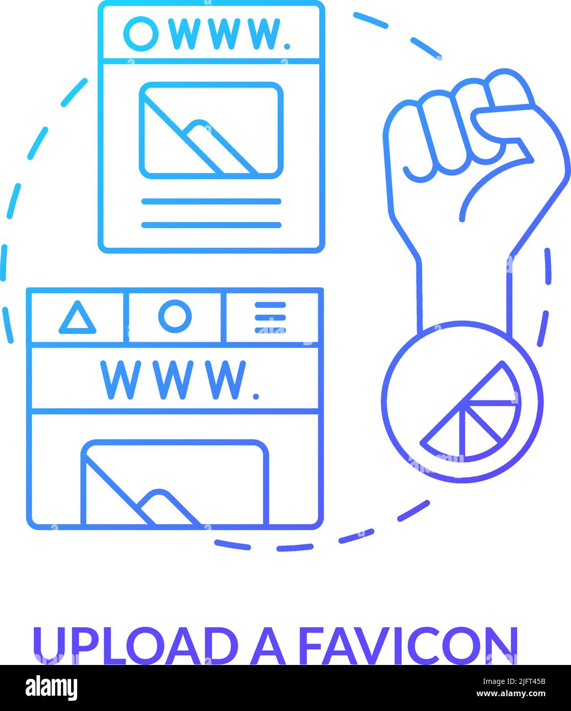 Upload favicon blue gradient concept icon Stock Vector Image & Art - Alamy