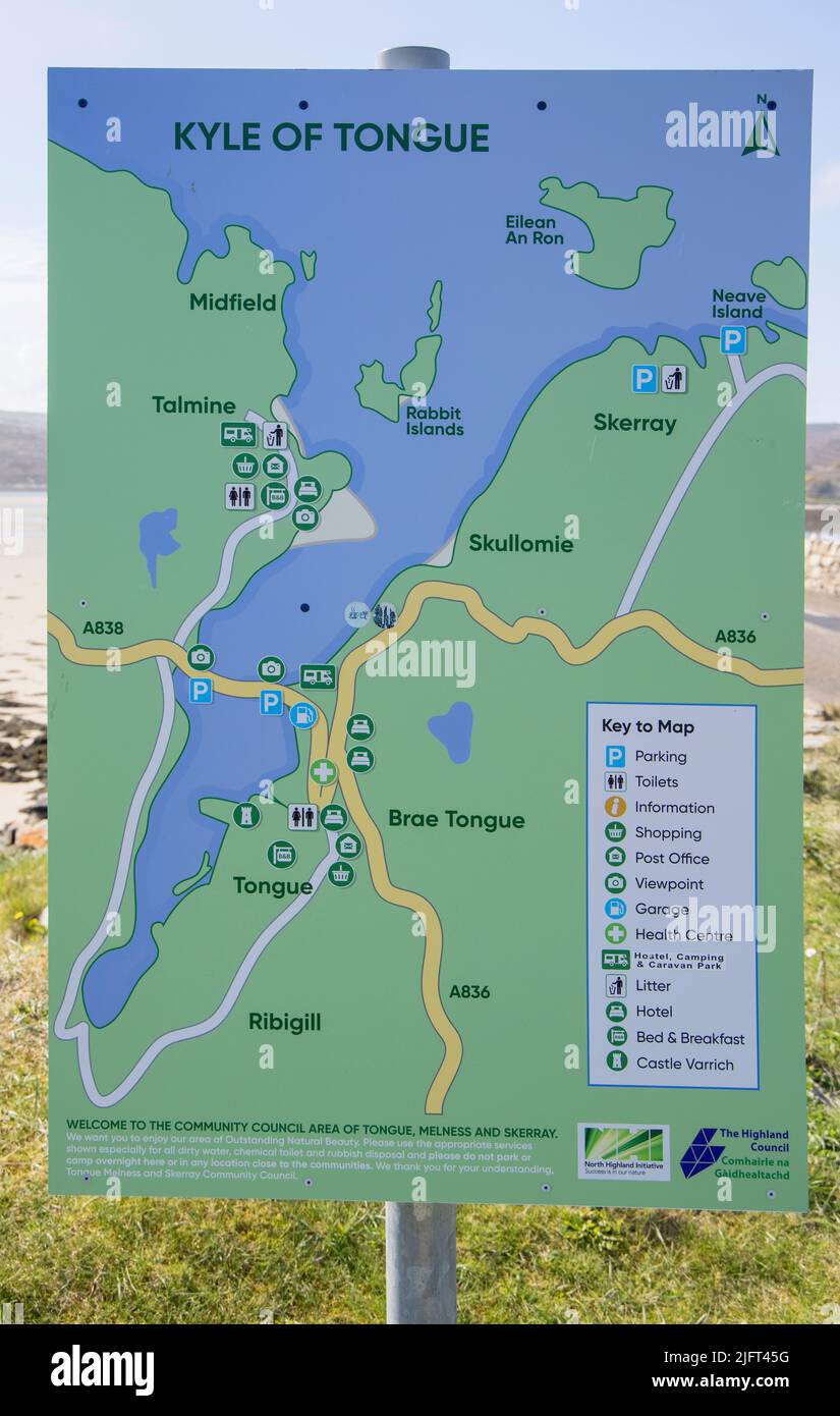 map of the spectacular kyle of tongue is a sea lock on the north coast