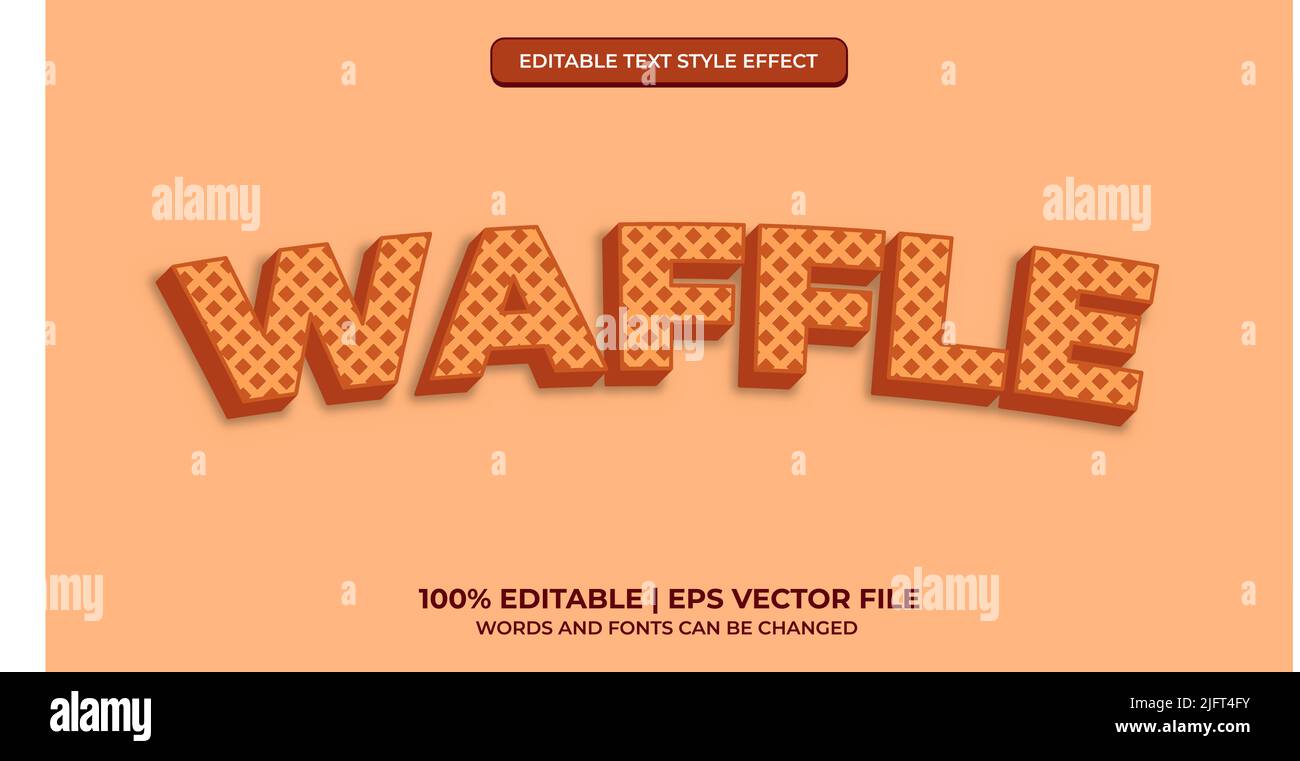 Waffle 3D editable text style effect Stock Vector Image & Art Alamy