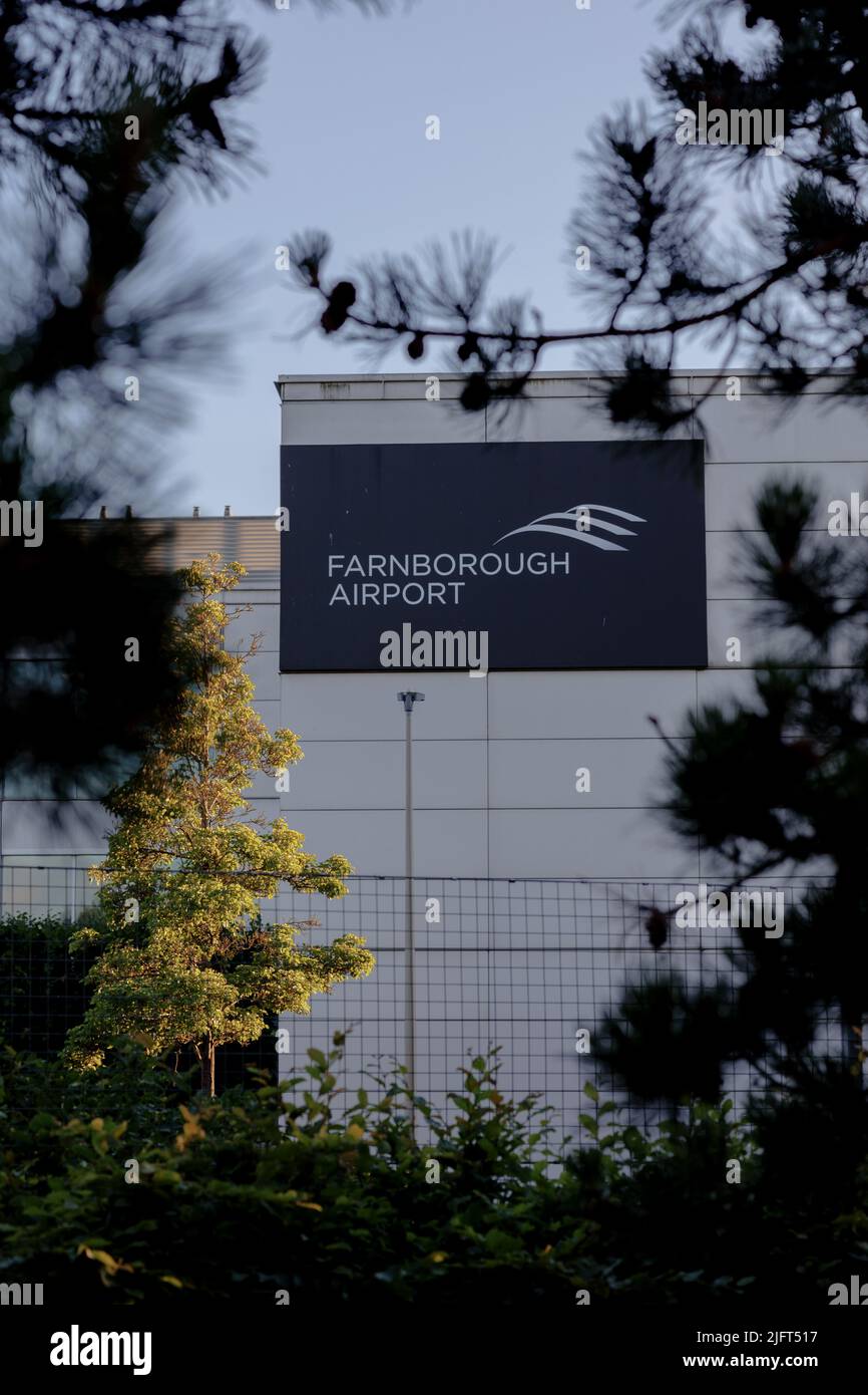 Farnborough Airport Sign Stock Photo