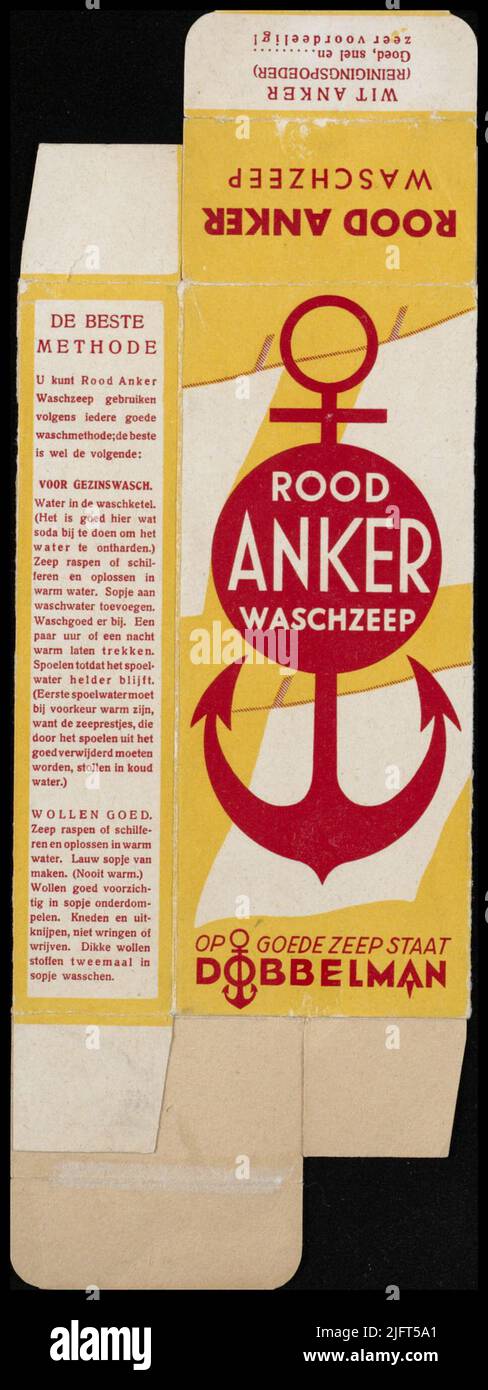 Red anchor wasch soap good soap is Dobbelman "with instructions. Stock Photo