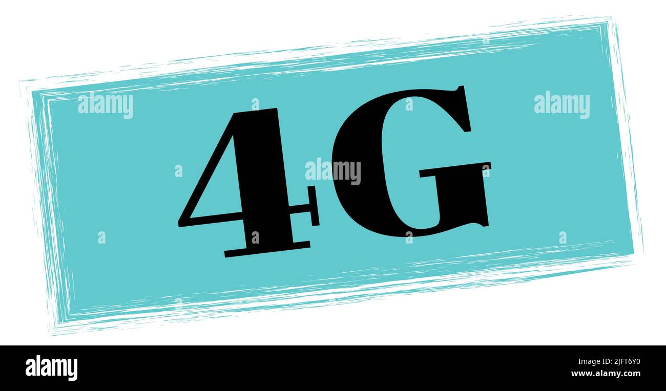 4G text written on blue-black rectangle stamp sign Stock Photo - Alamy