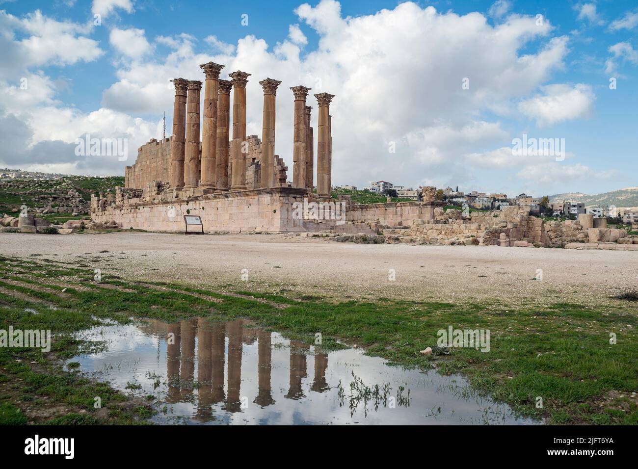 Temple of Artemis in the ancient roman city of Jerash, Gerasa Governorate, Jordan Stock Photo