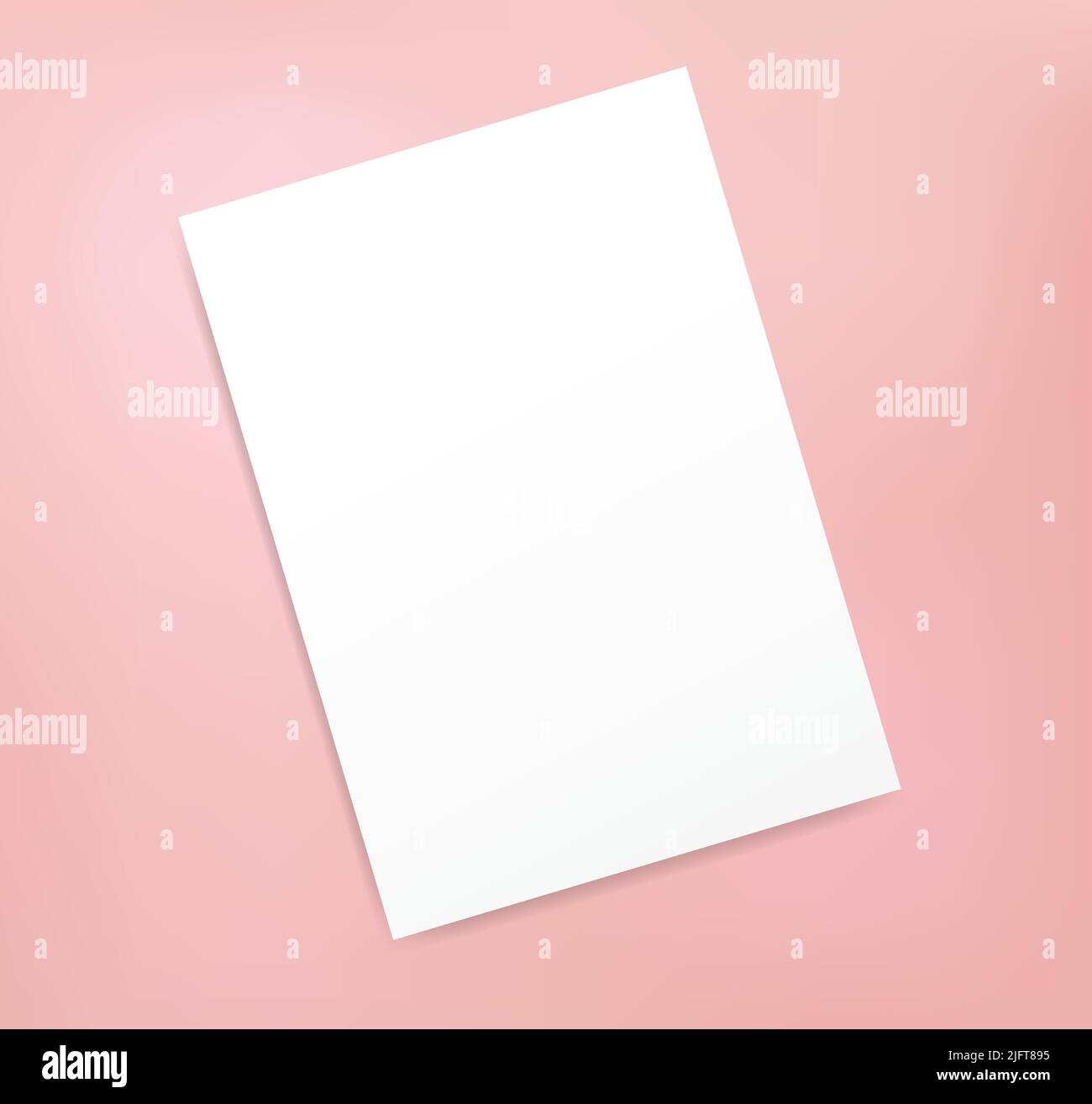 Realistic blank page poster mockup template isolated invitation 