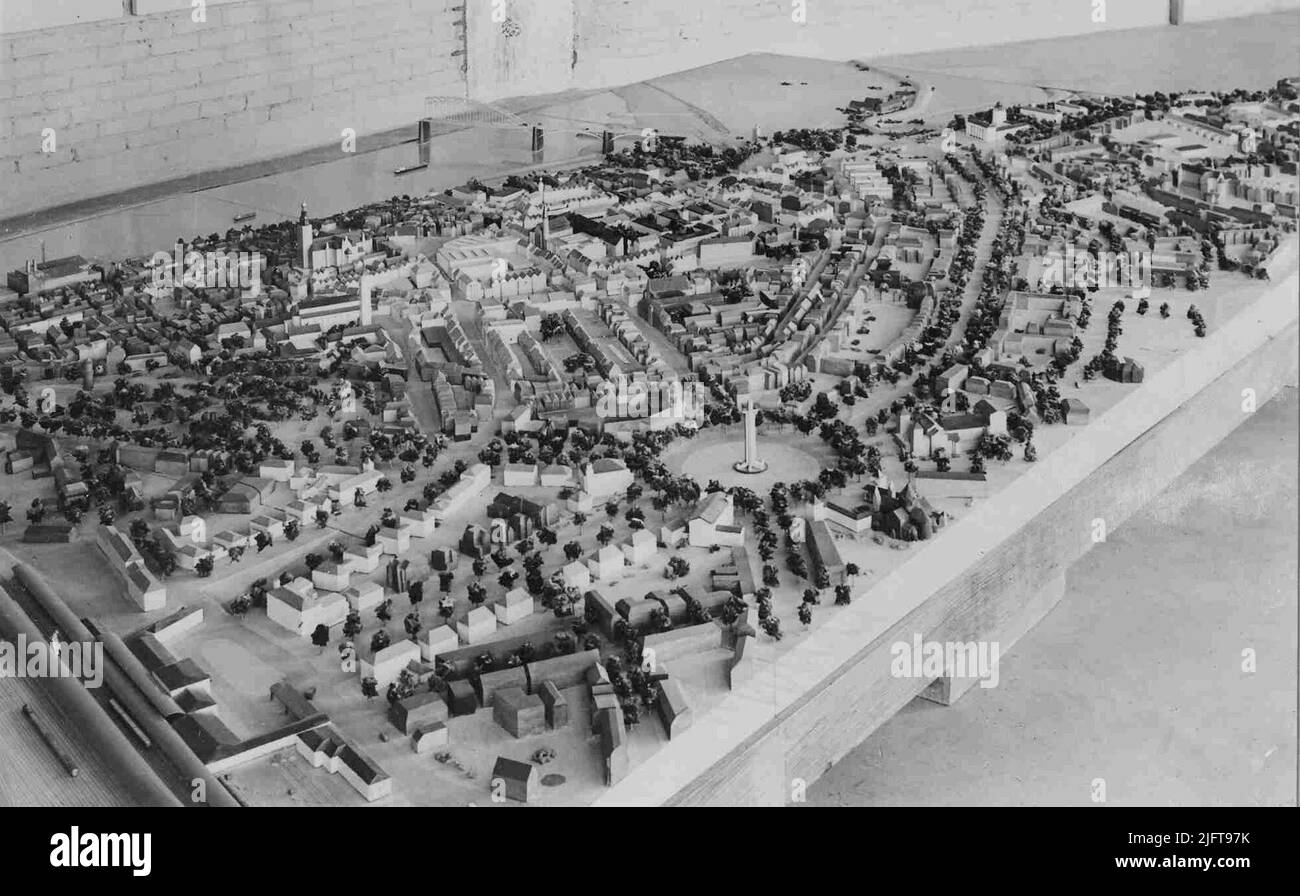 Model of the reconstruction plan of Nijmegen Benedstad, center and ...