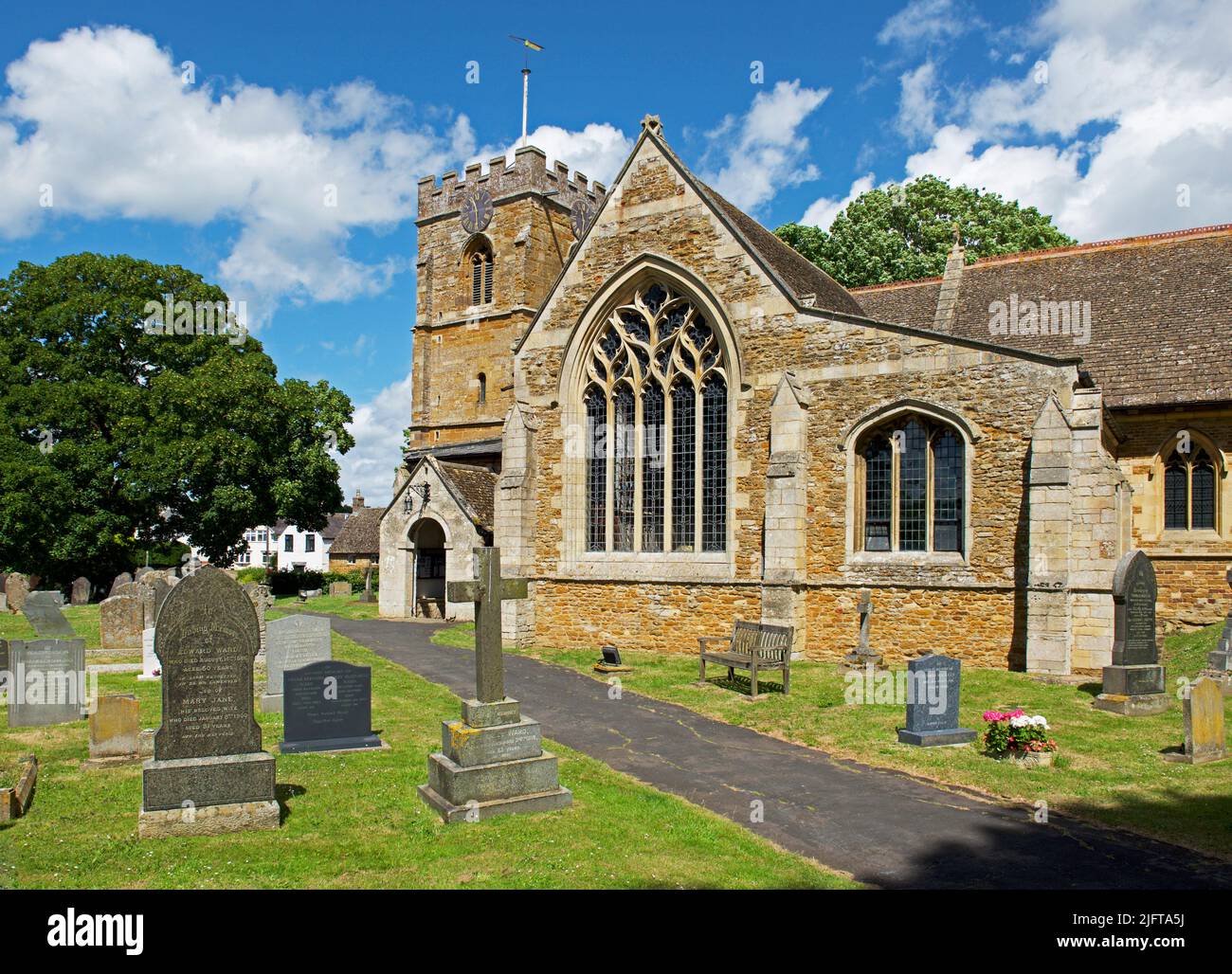 St Giles church in the village of Medbourne, Leicestershire, England UK Stock Photo