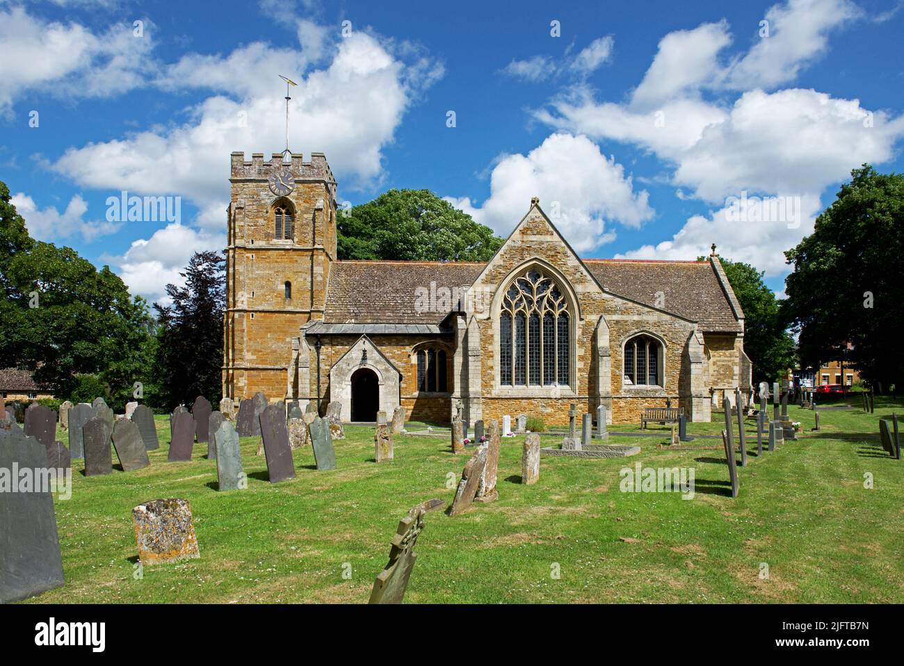St Giles church in the village of Medbourne, Leicestershire, England UK Stock Photo