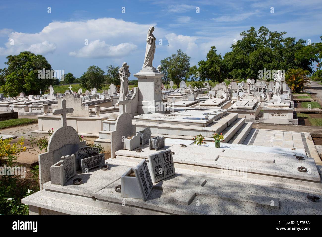 Cuba, Cienfuegos. Cementerio Toman Aceo is now a national monument.It was set up in 1923 with the money from Tomas Aceo as cemetary for the poor peopl Stock Photo