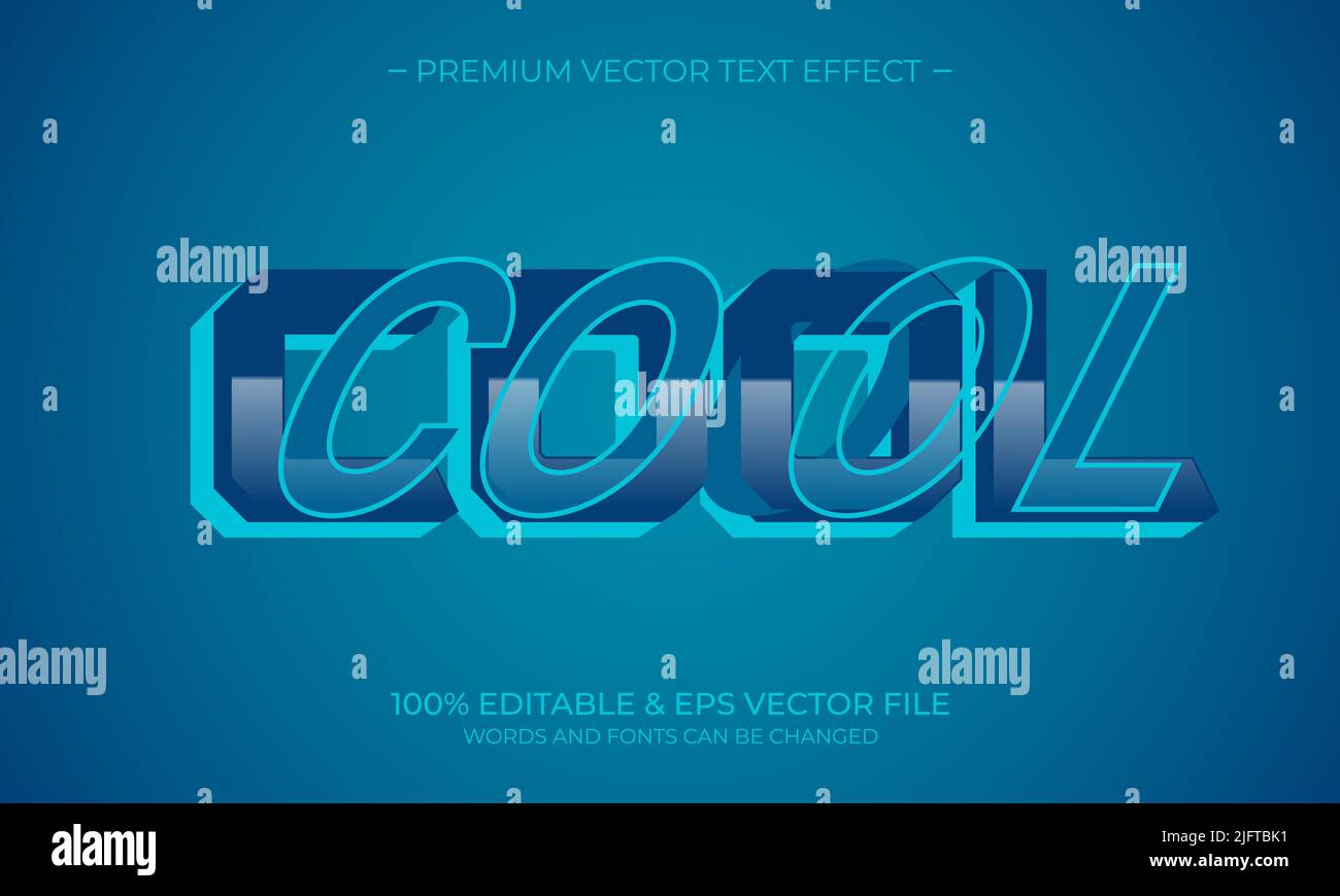 Editable text style effect. Editable font style. Vector Illustration Stock Vector