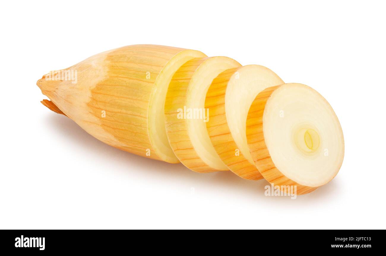 shallots onion path isolated on white Stock Photo