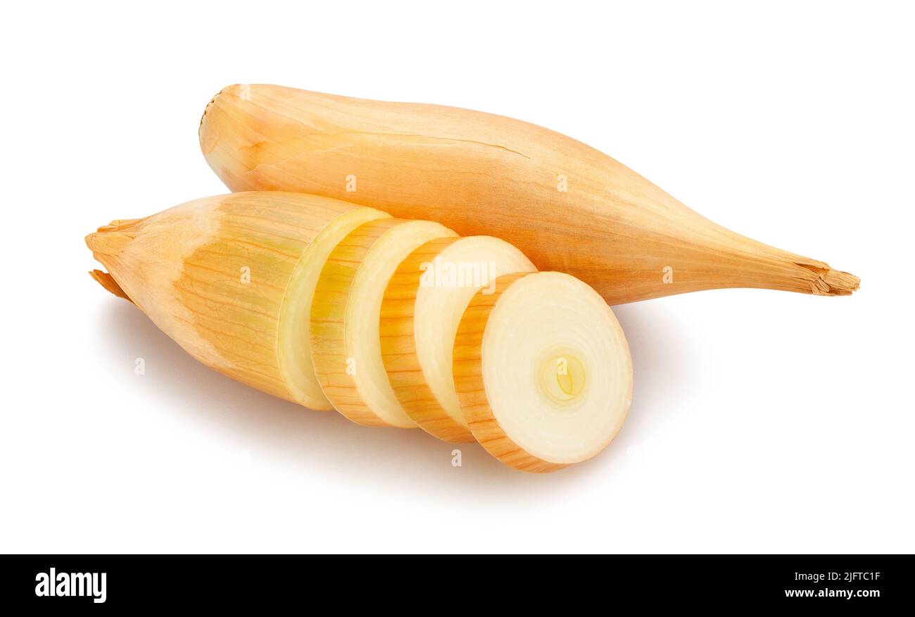 shallots onion path isolated on white Stock Photo