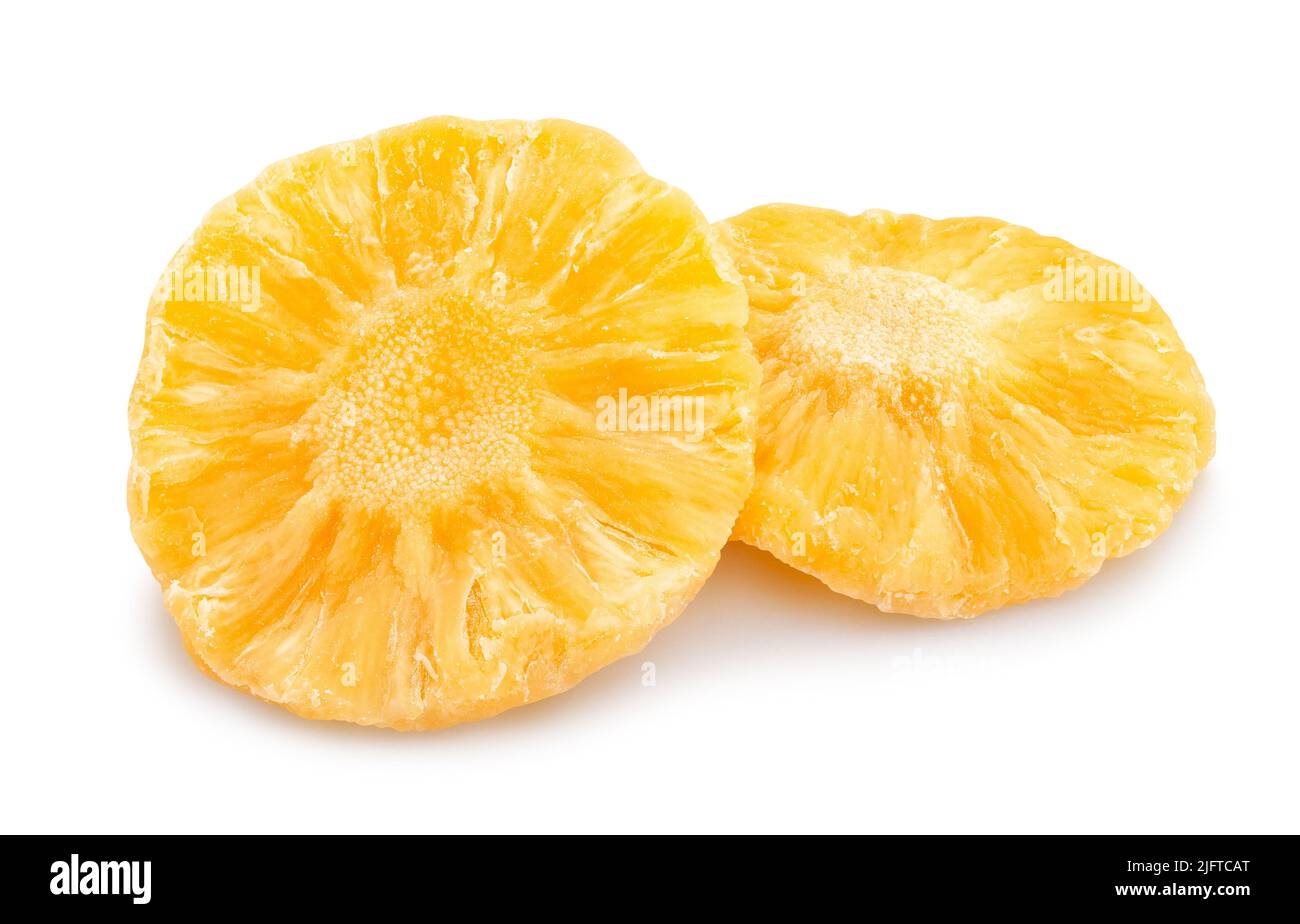 dry pineapple path isolated on white Stock Photo