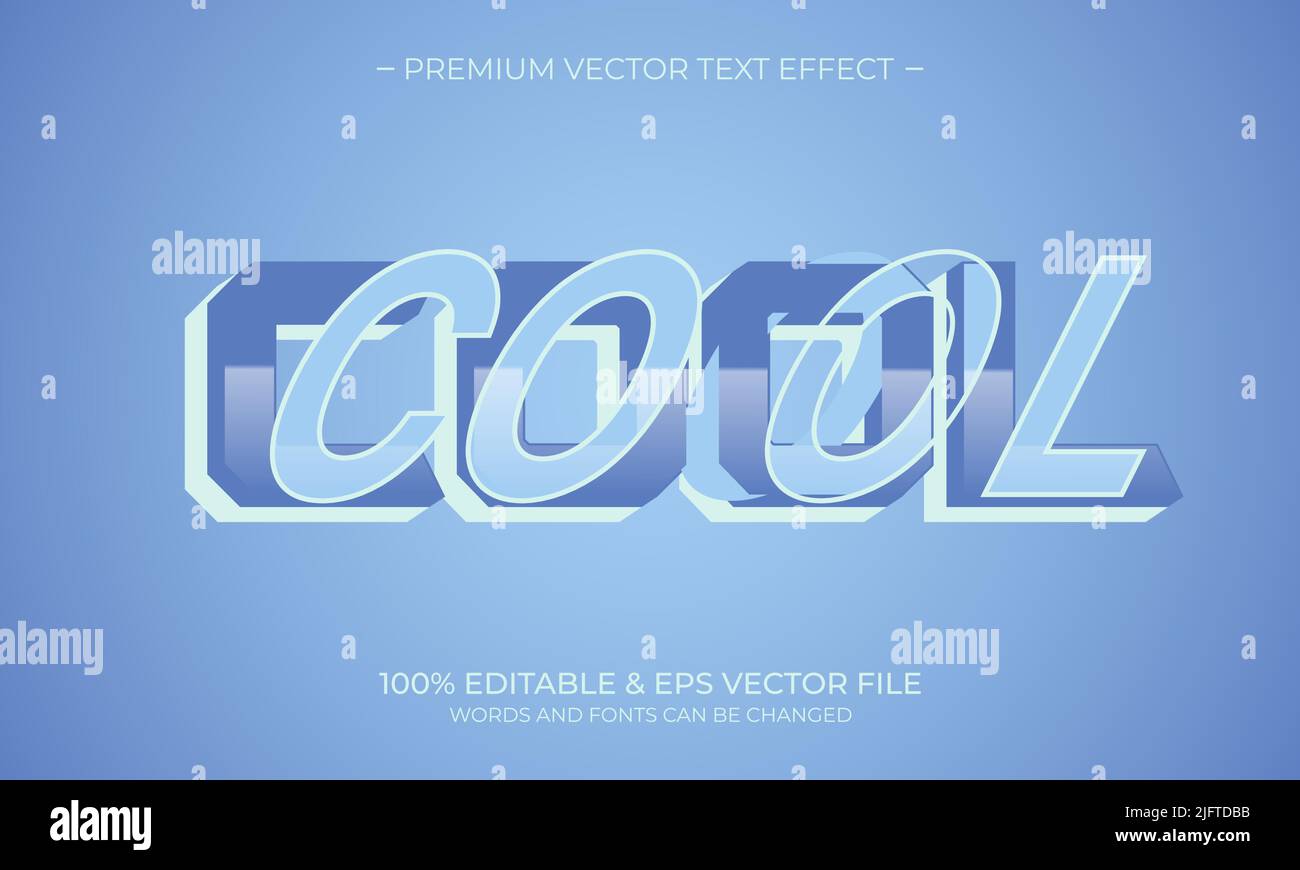 Editable text style effect. Editable font style. Vector Illustration Stock Vector