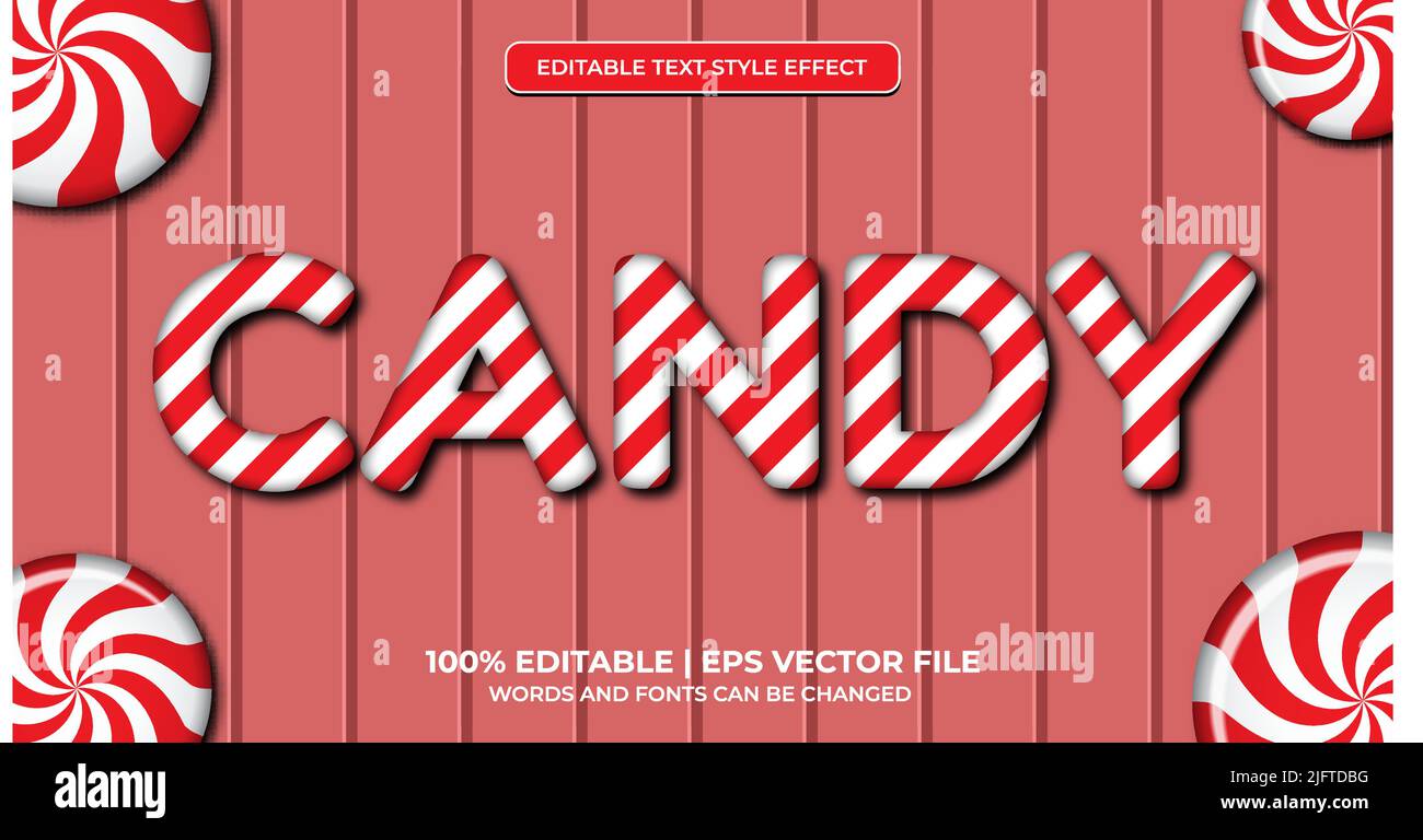 Candy sweet - editable text effect. Candy Editable Text Style Effect Premium Stock Vector