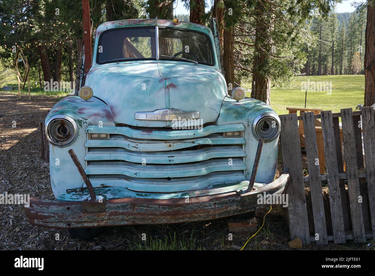 An antique Chevrolet truck, California Stock Photo