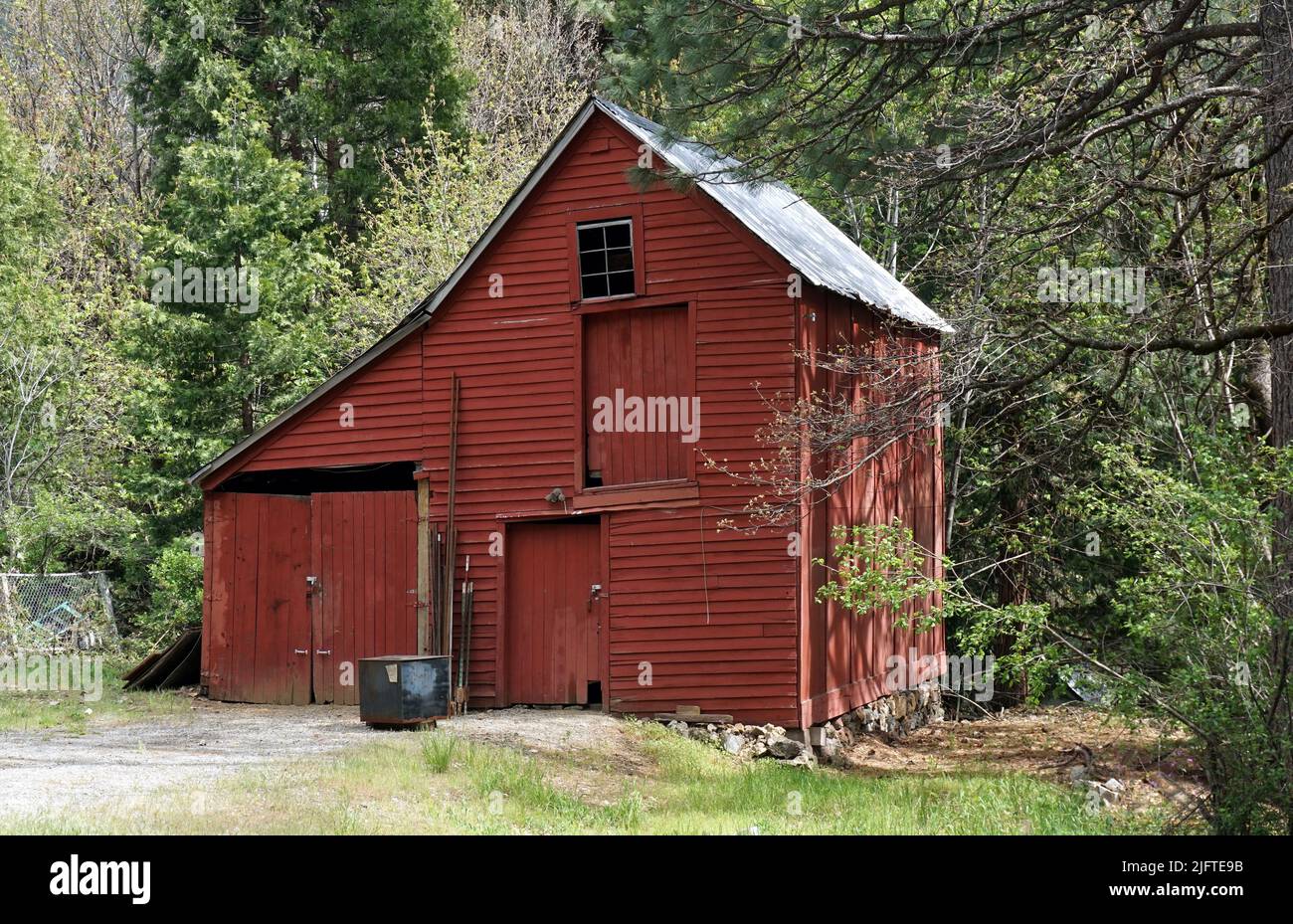 An old barn in Sierra City, California Stock Photo