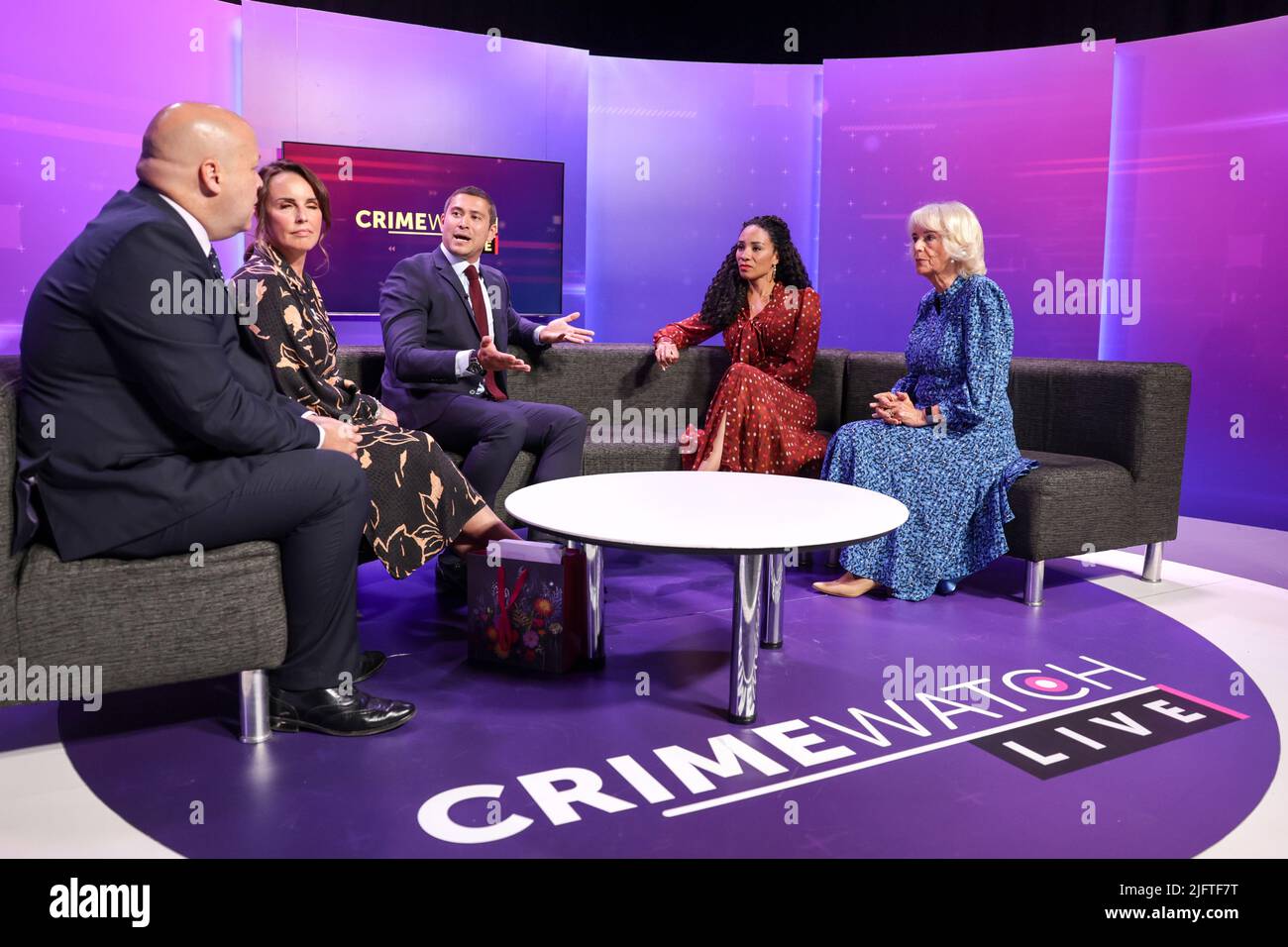 The Duchess of Cornwall speaks to Rav Wilding and Michelle Ackerley on