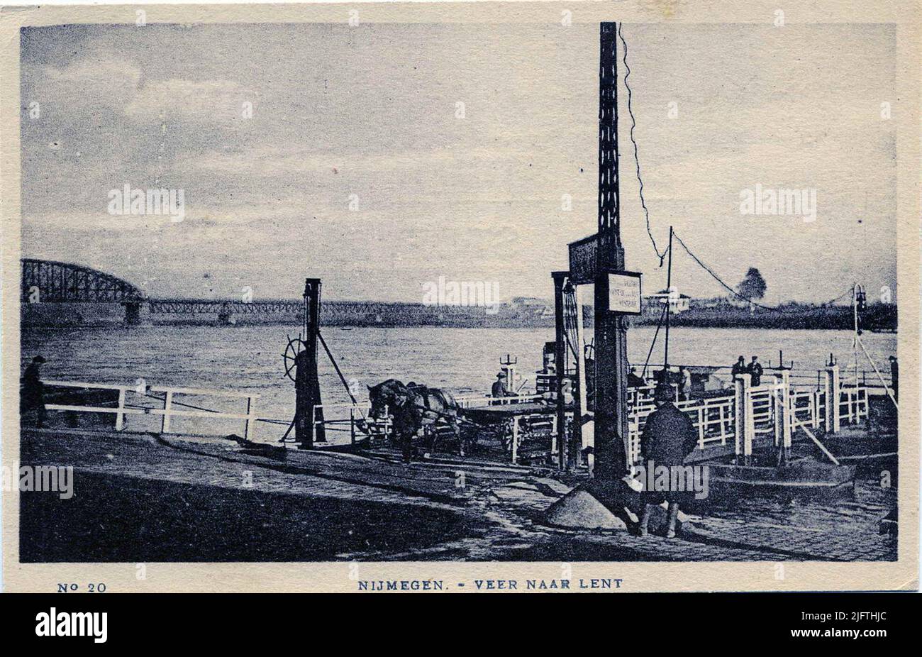 The jetty of ferry 'Zeldenrust' to Lent, early 20th century Stock Photo