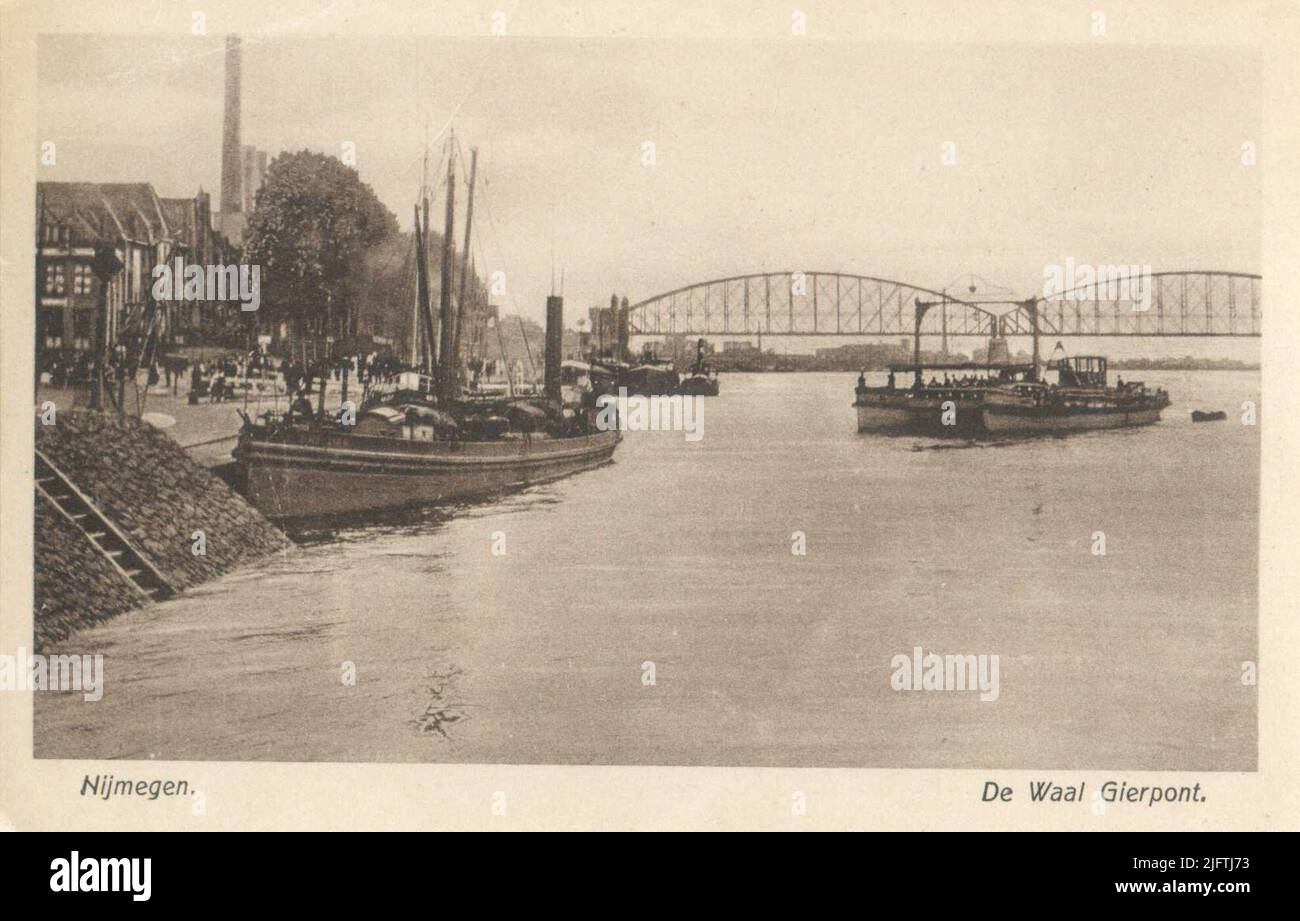 Seen in the direction of the railway bridge with the Gierpont in the middle Stock Photo