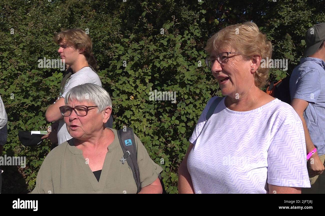 Jill Dutton, 70 from Wolverhampton (left) and Linda 69, from Northhampton attend on day