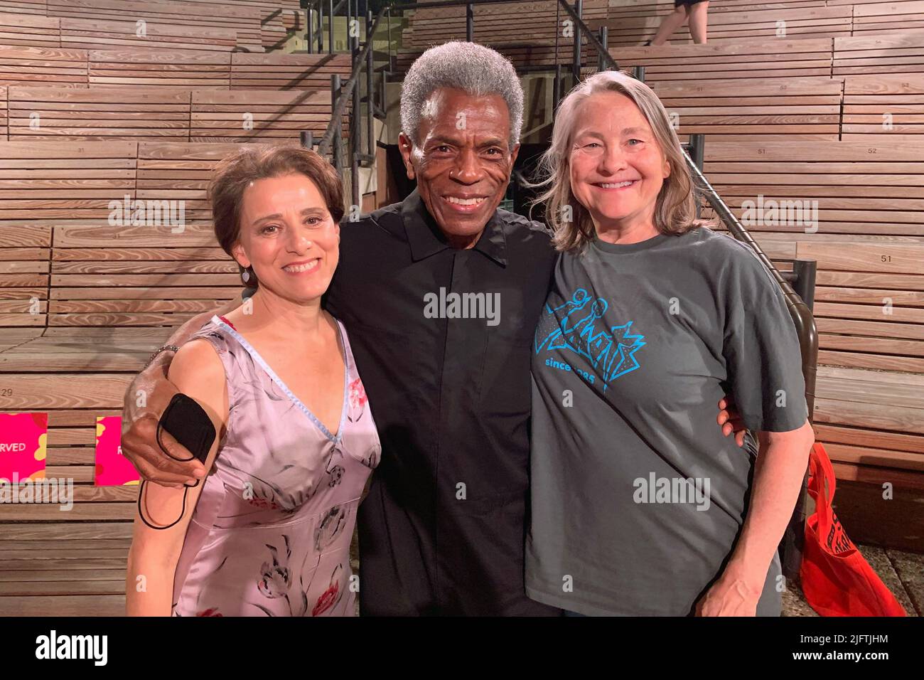 New York, NY, USA. 3rd July, 2022. Judy Kuhn, André De Shields and Cherry Jones celebrate Little Island's The Big Mix: Independence Day concert, held at Little Island, Pier 55, on July 3, 2022, in New York City. Credit: Joseph Marzullo/Media Punch/Alamy Live News Stock Photo