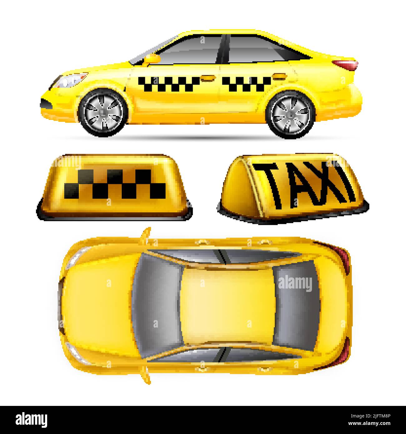 taxi car set realistic vector Stock Vector Image & Art - Alamy