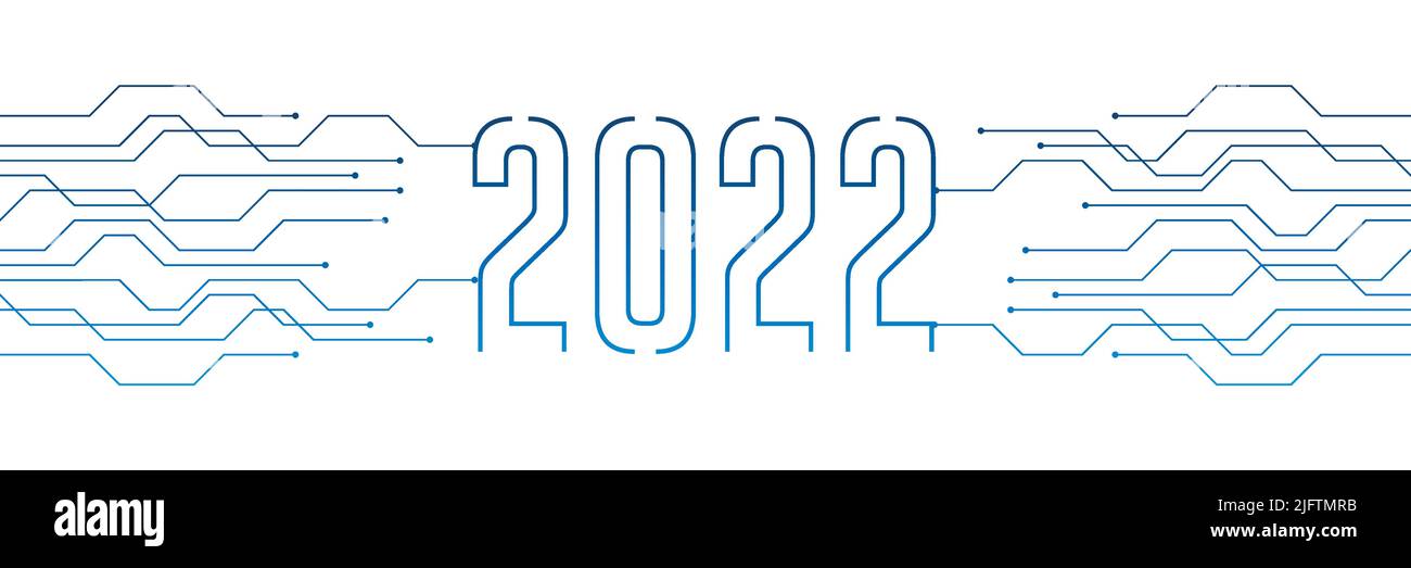 circuit board electronics digital technology banner 2022 blue Stock ...