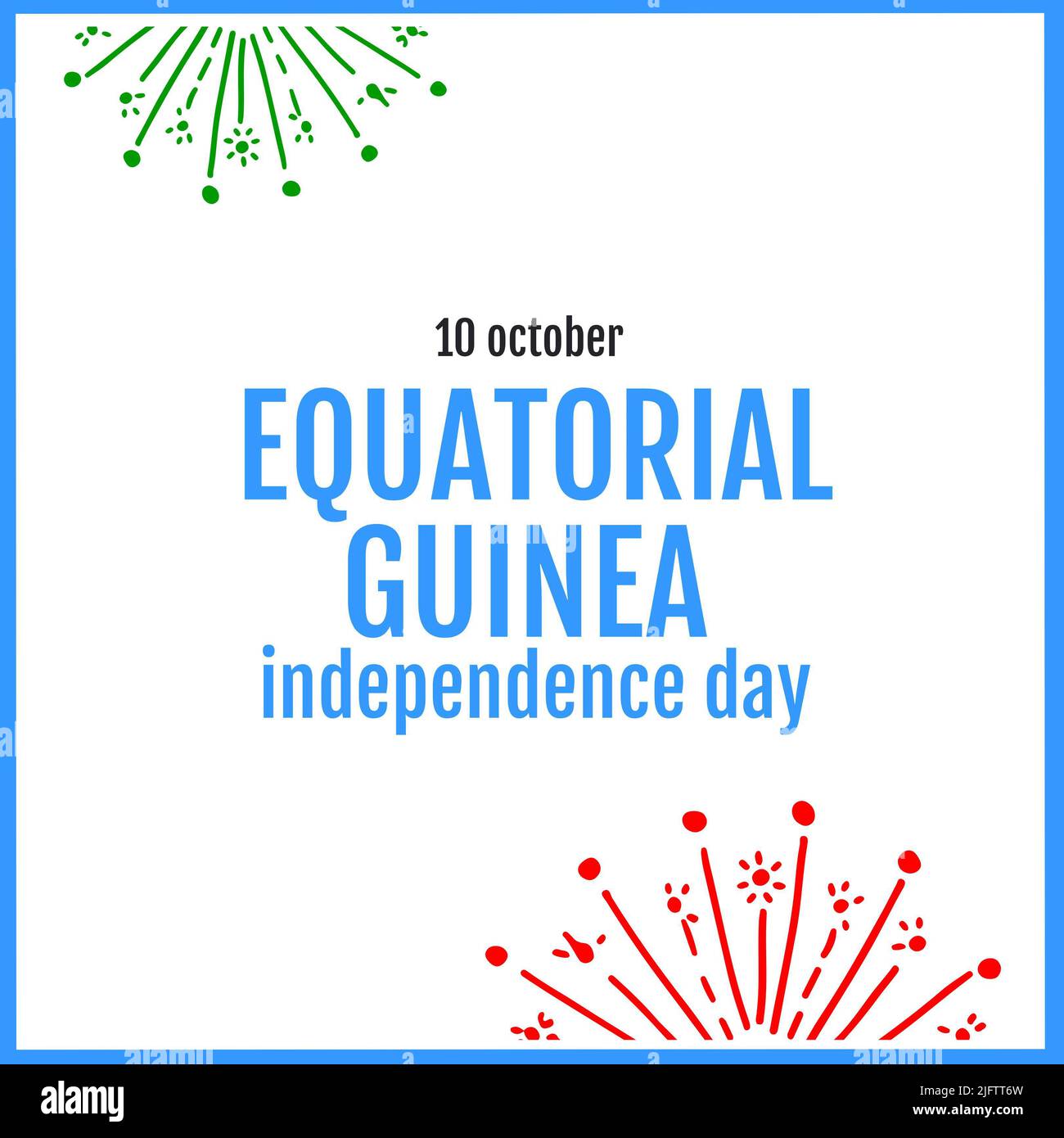Illustration of 10 october with equatorial guinea independence day text