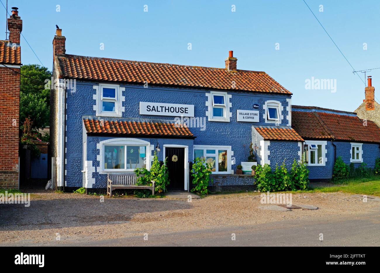 A view of the village store by the A149 coast road in North Norfolk at Salthouse, Norfolk, England, United Kingdom. Stock Photo