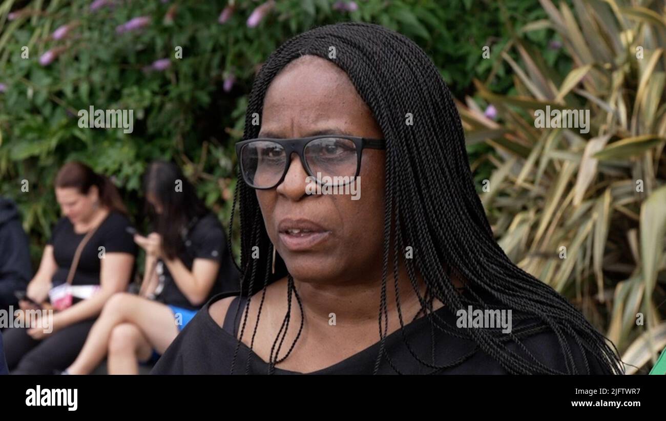 Screen grab taken from PA Video of Margaret Smith, the mother of Jermaine  Baker speaking to the media in central London following the conclusion of  the public inquiry into his death. The