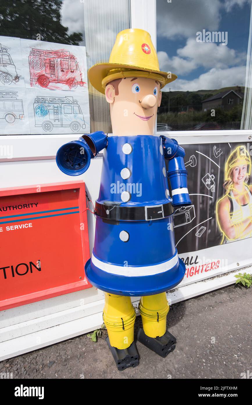 The fire station in Kingsmill LaneSettle Flowerpot Festival 2022 Stock Photo