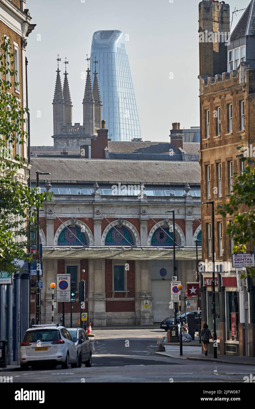 Smithfield Market with the Holy Sepulchre Church and One Blackfriars, London, UK. Stock Photo