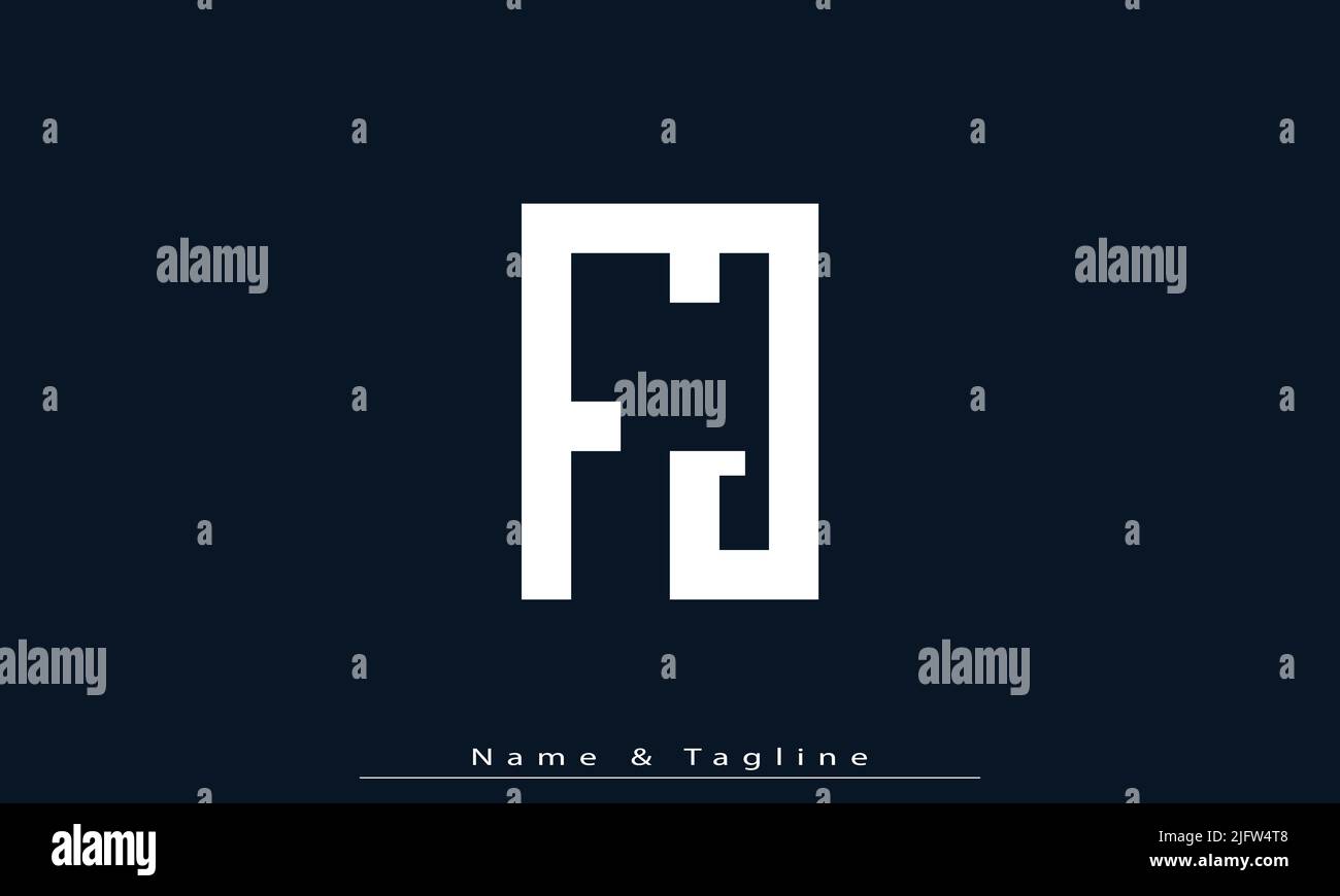 Alphabet letters Initials Monogram logo FJ , JF Stock Vector
