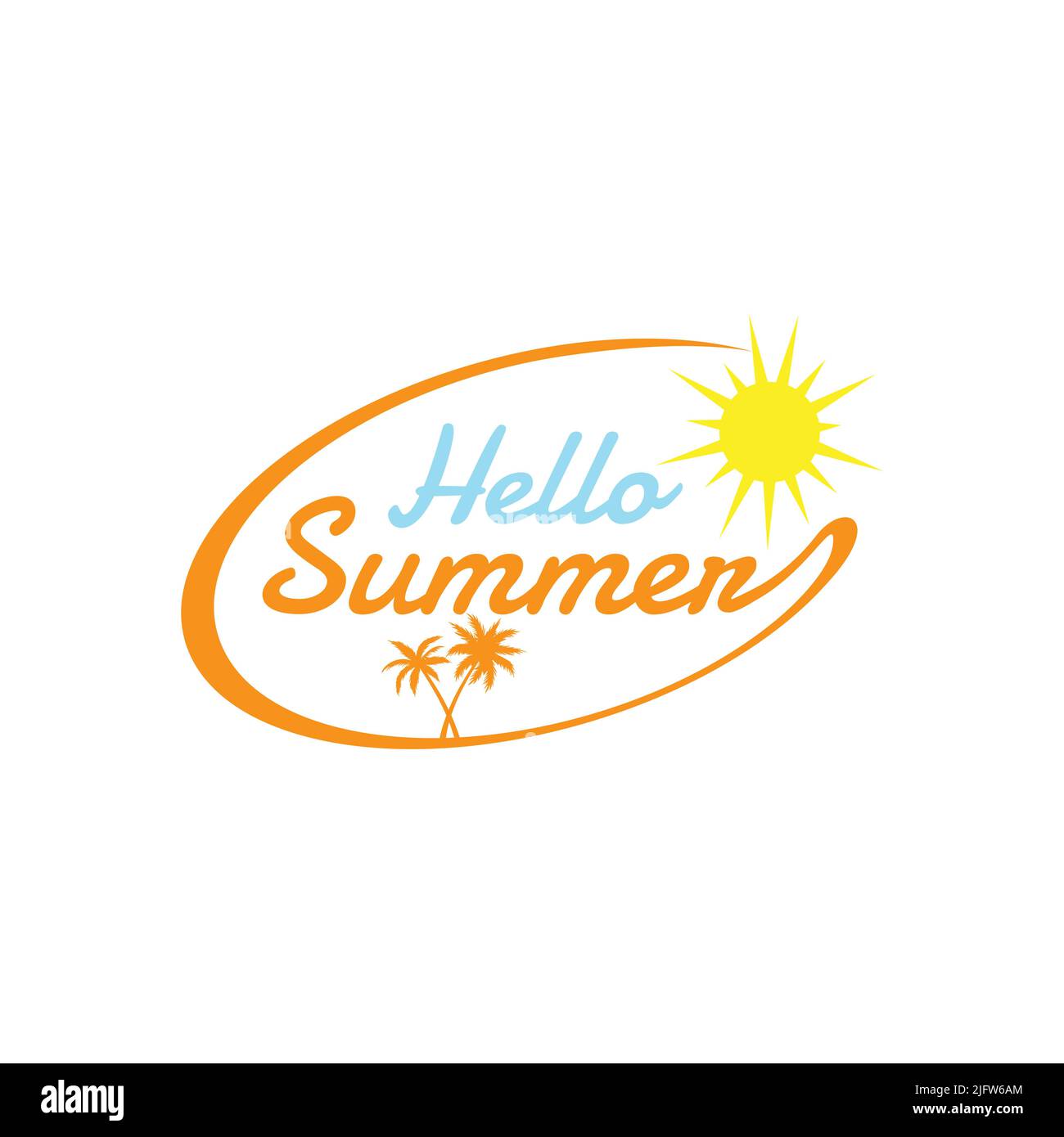 Hello summer image typography vector design image. Summer day theme vector image design illustration Stock Vector