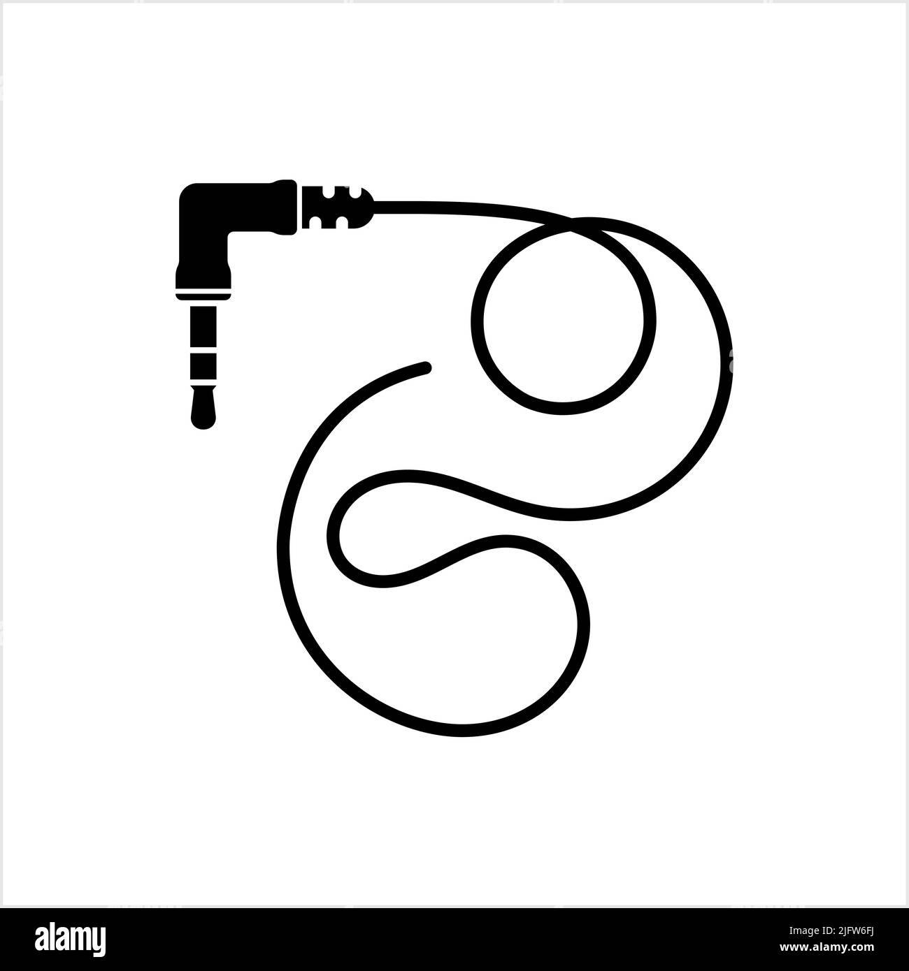 Audio Cable Icon, Plug Wire Vector Art Illustration Stock Vector Image