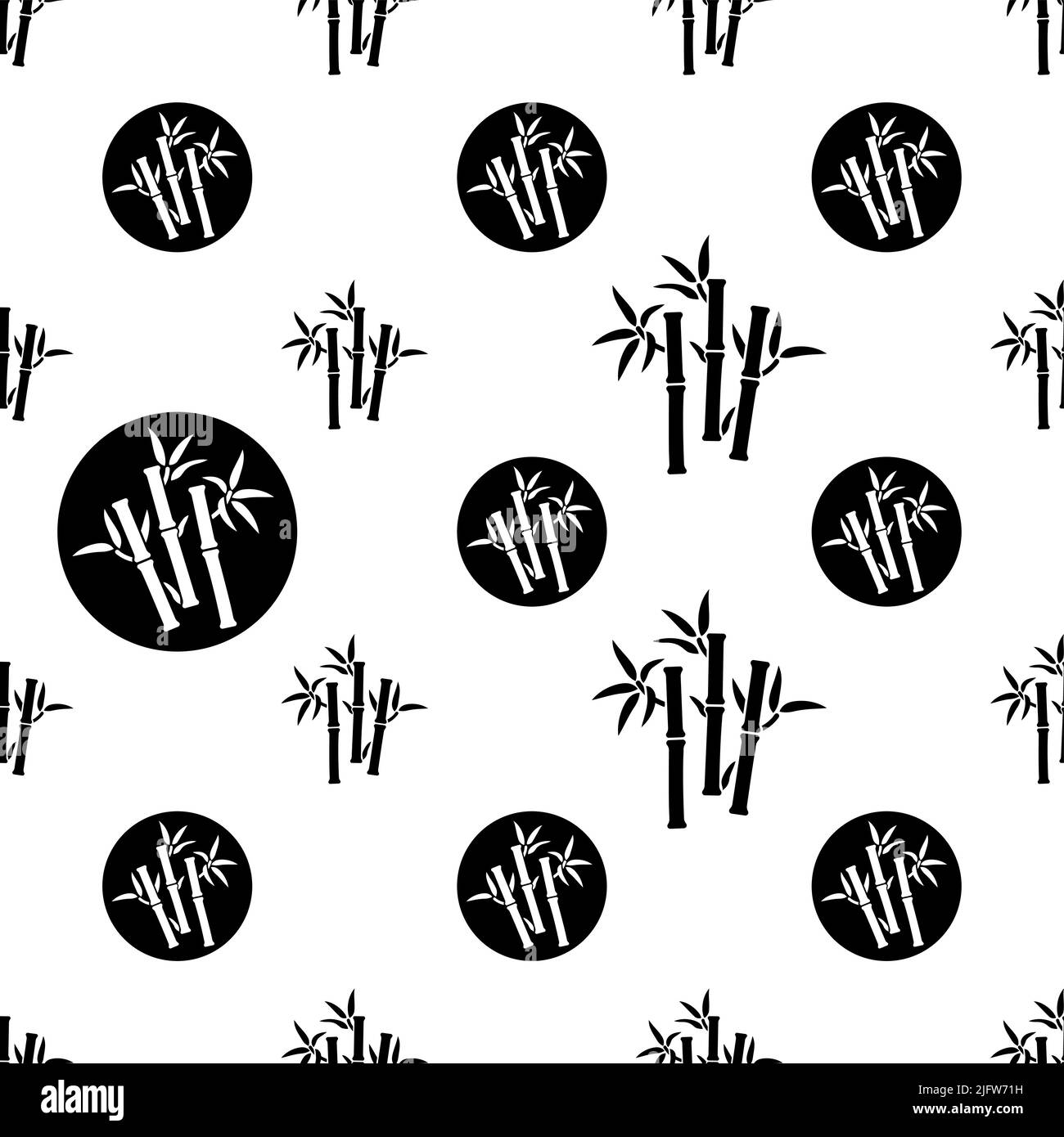 Bamboo Tree Icon Seamless Pattern Vector Art Illustration Stock Vector ...